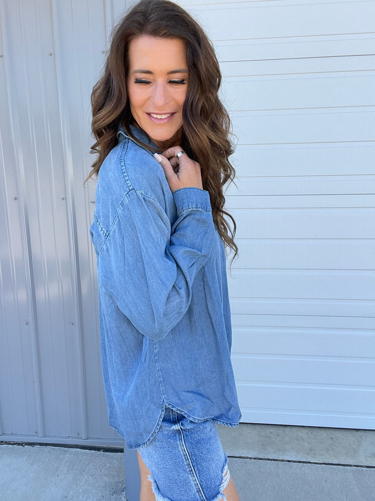 Make The Change Denim Top In 2 Colors: Dark, Washed *Final Sale*