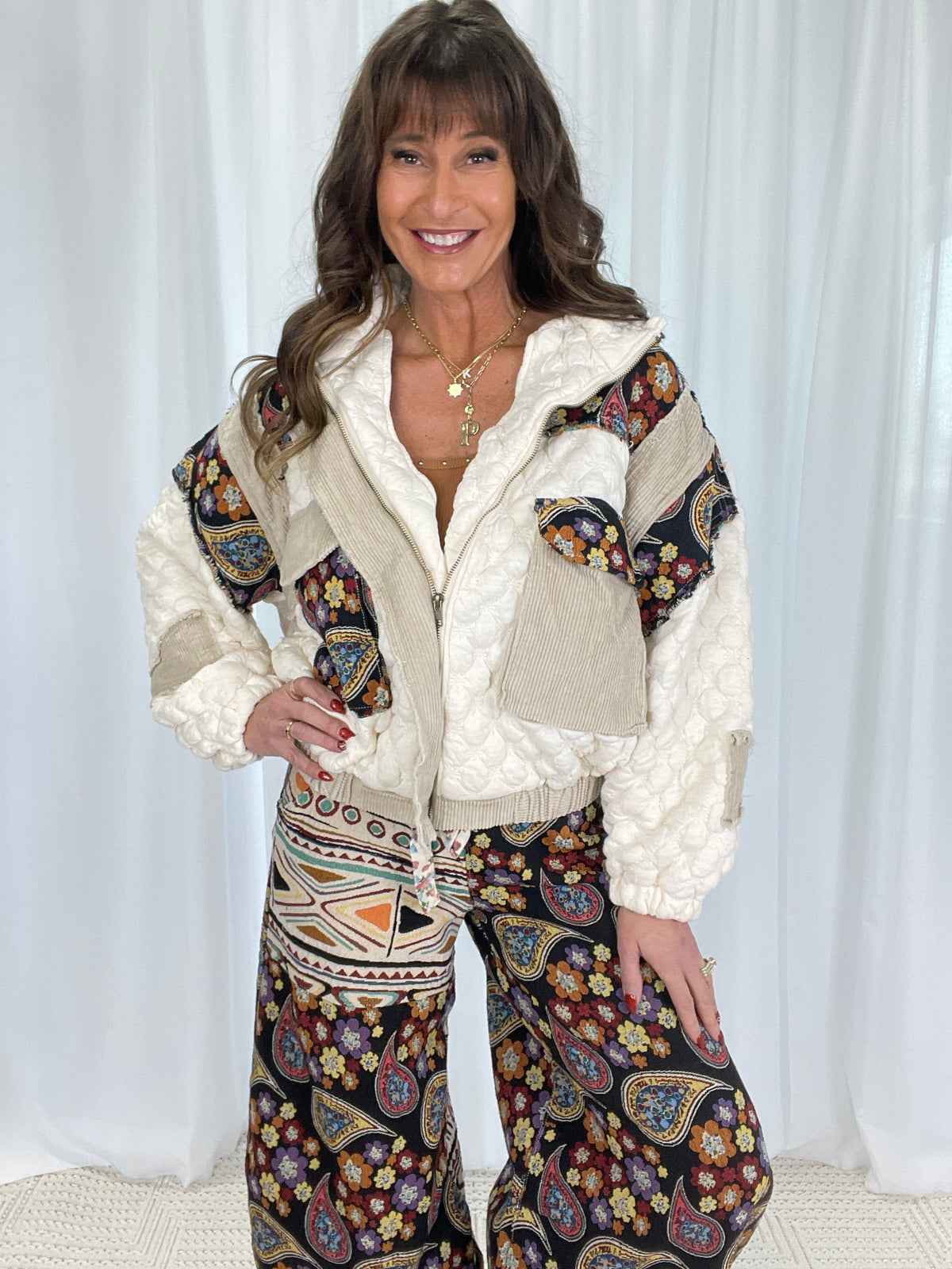 POL Pop Of Paisley Quilted Jacket