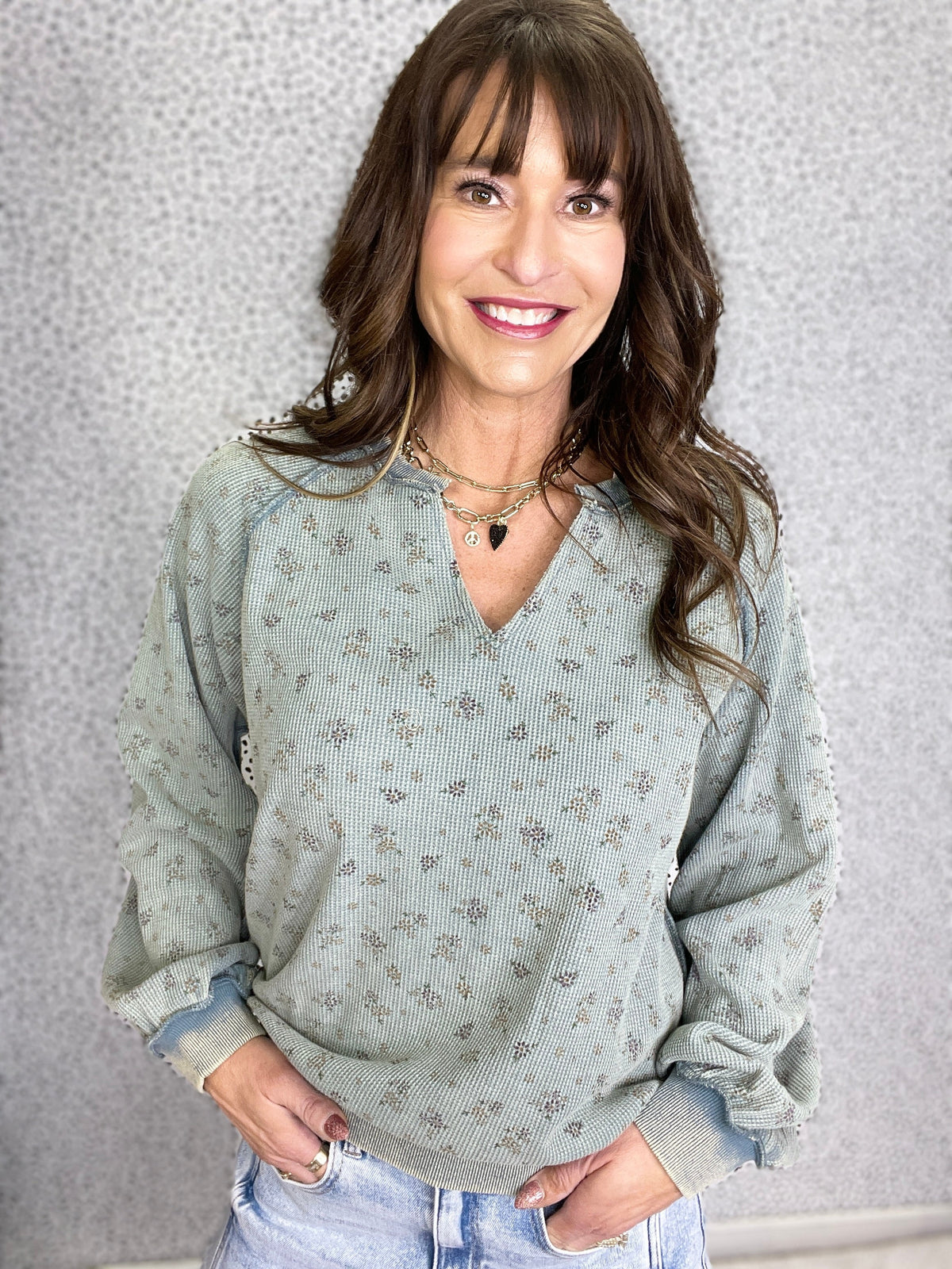 Days Are Getting Long Printed Thermal Long Sleeve Top In 3 Colors