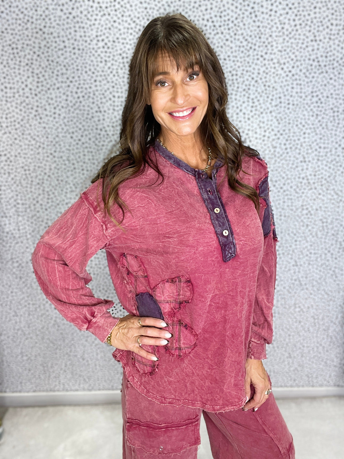 Boho Bloom Henley Top In 5 Colors