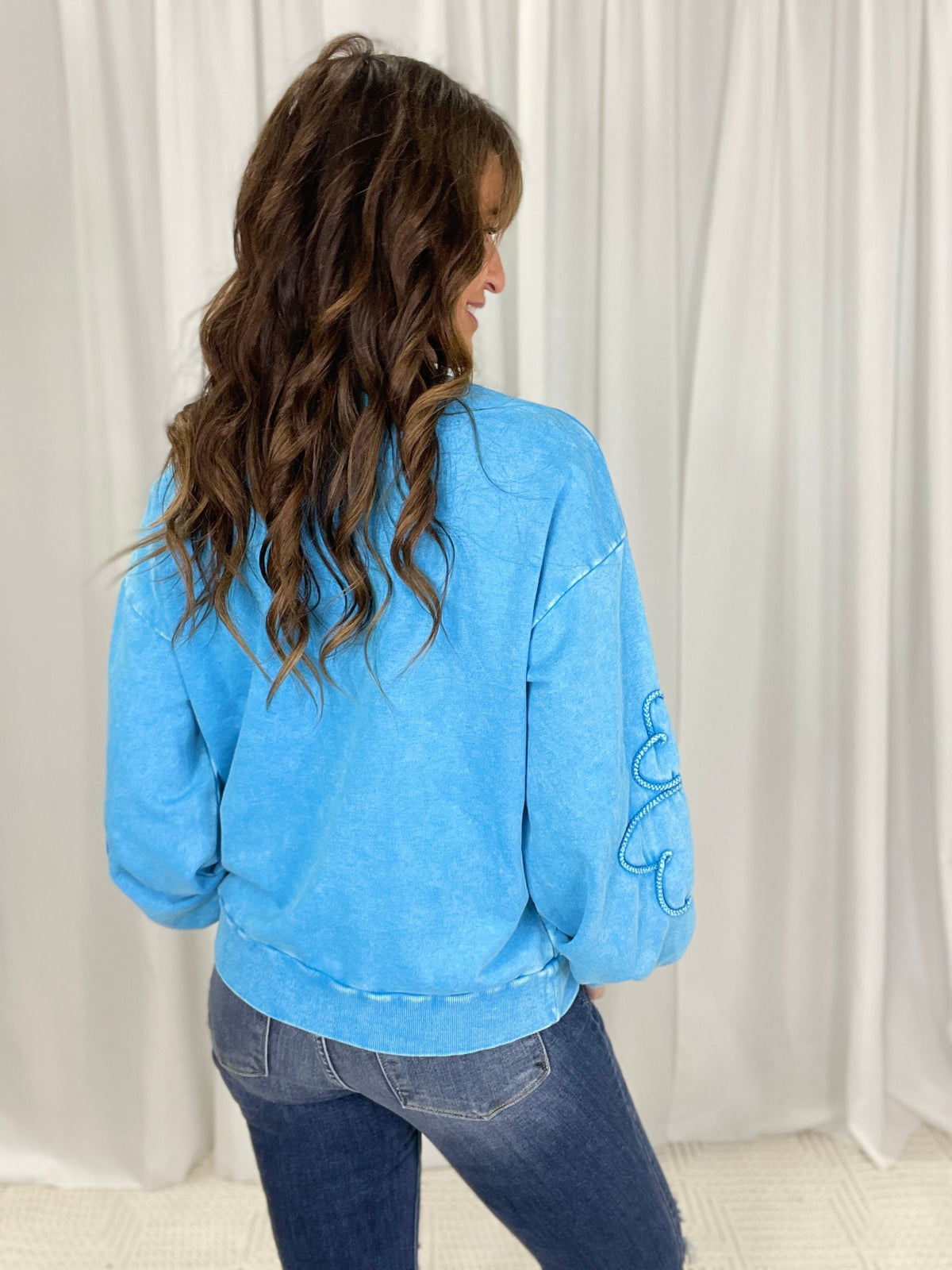 Whimsy Heart Embroidered Sweatshirt in 2 Colors