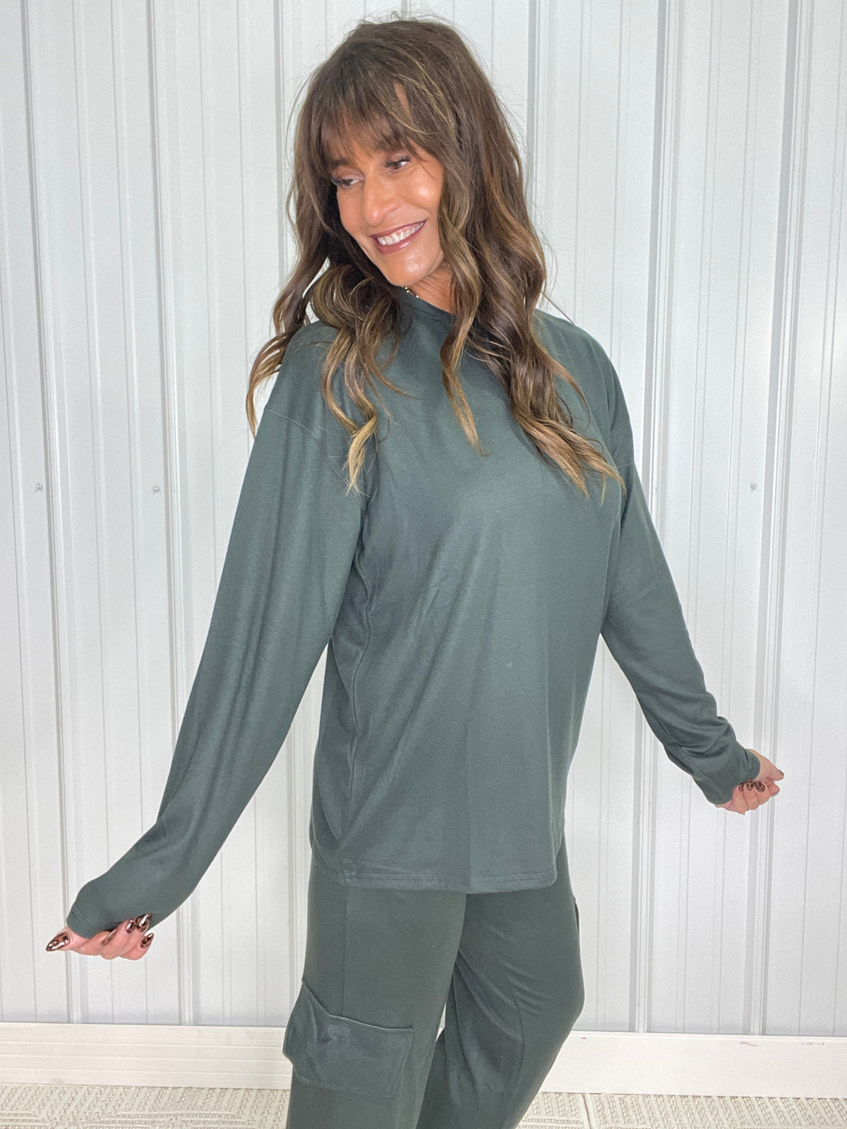 Cozy Boyfriend Hacci Long Sleeve Top in 3 Colors