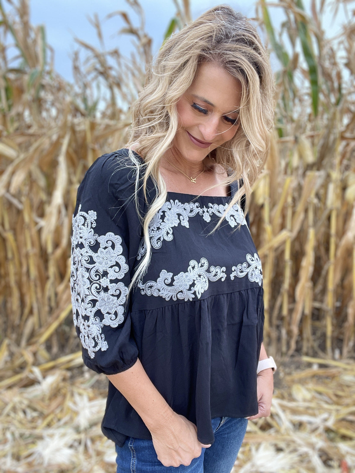 Scrolling For Floral Blouse *Final Sale*