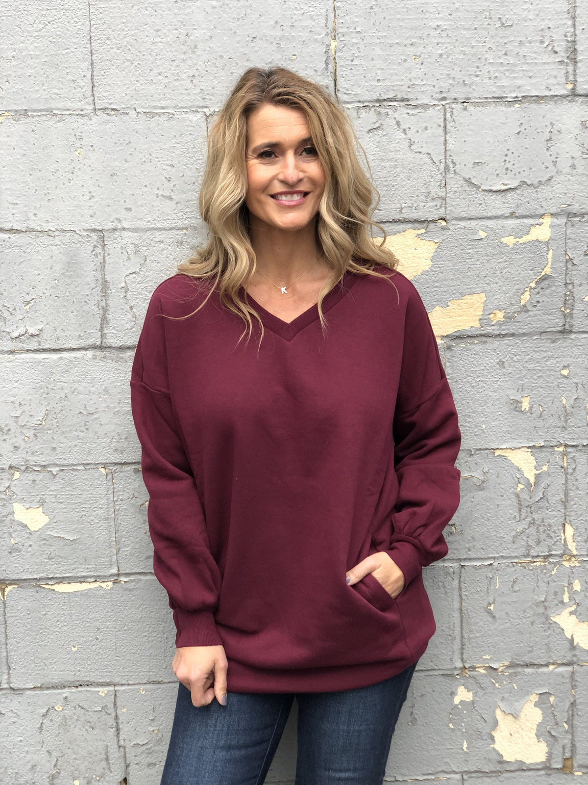 Newest Obsession Burgundy Sweatshirt *Final Sale*