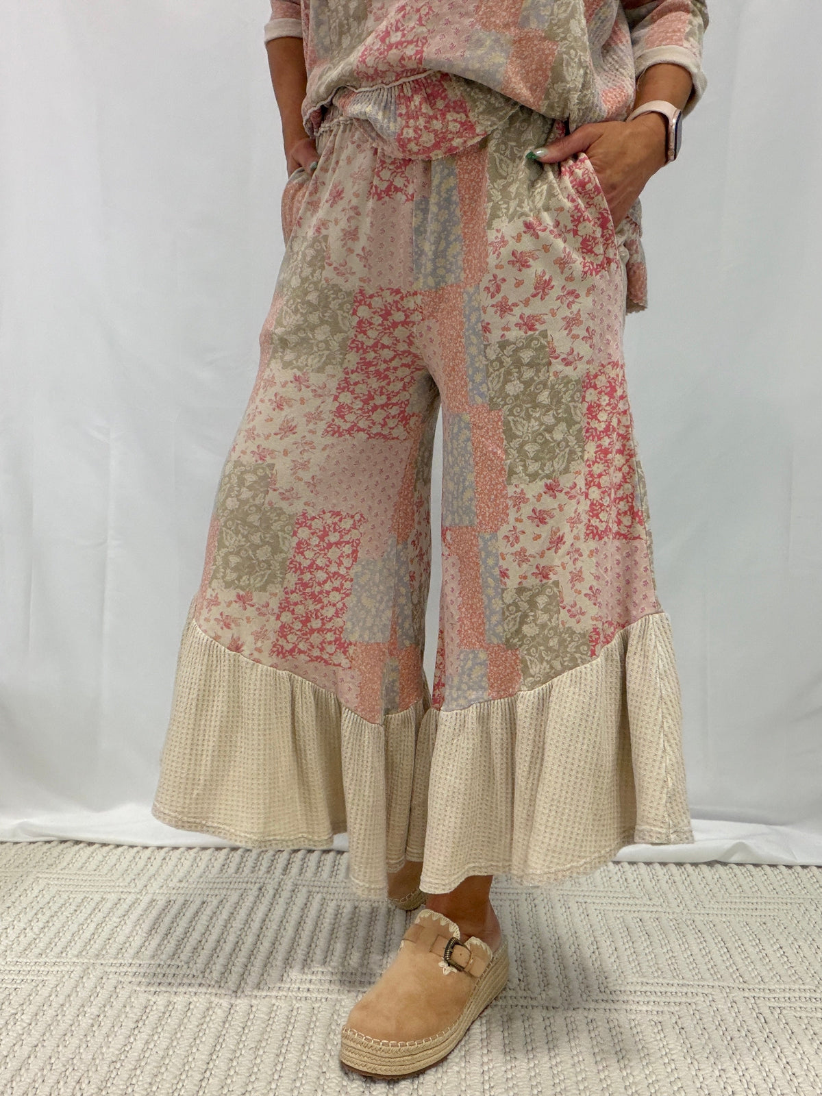 I Run Away Patchwork Print Pants In 3 Colors