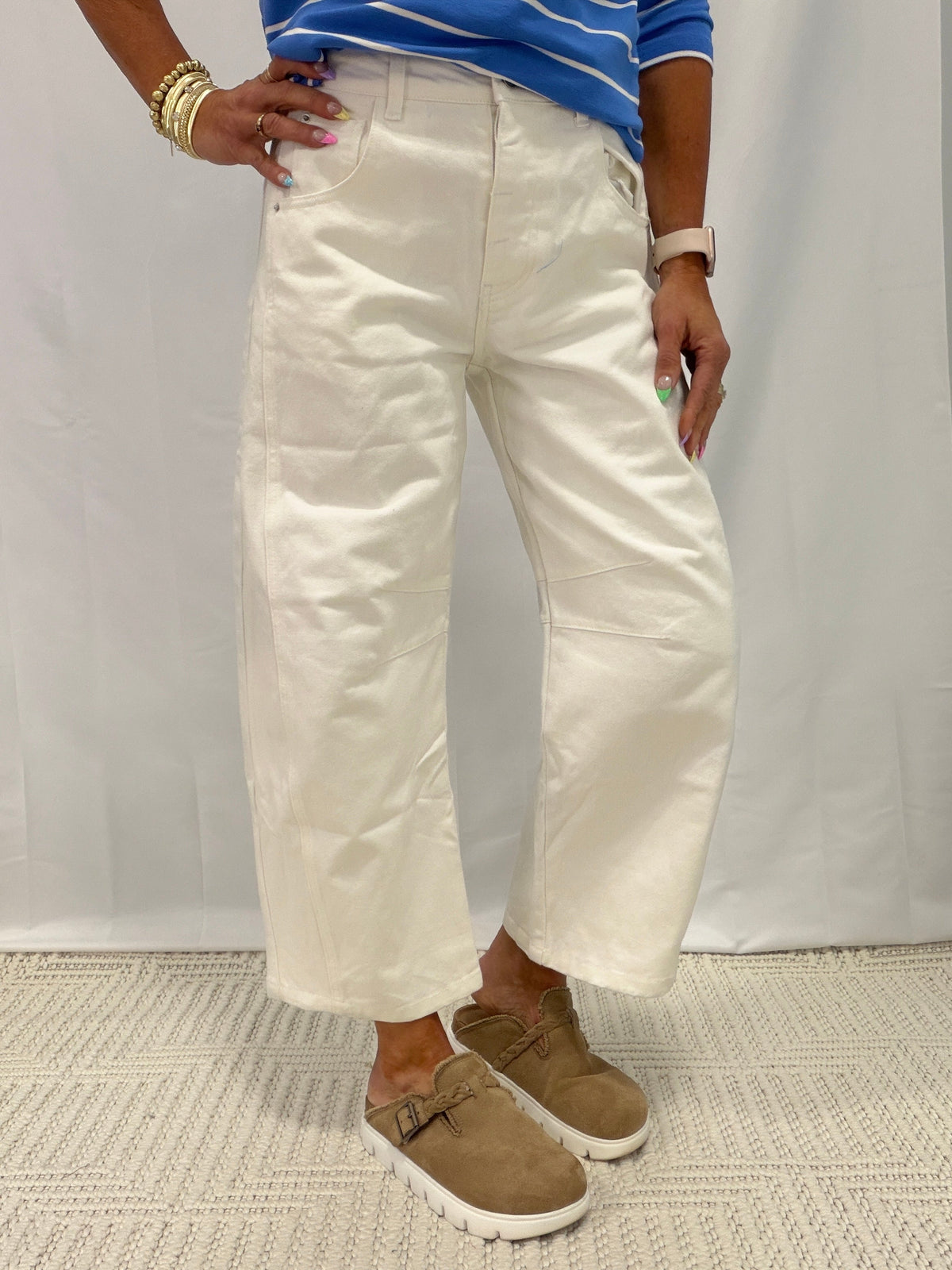 Feeling Deep In My Soul Barrel Jeans In White