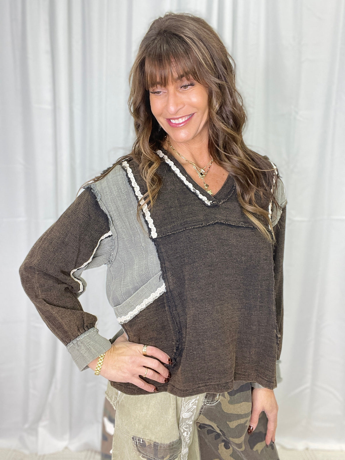 POL Here For Anything Balloon Sleeve Top In 2 Colors *Final Sale*