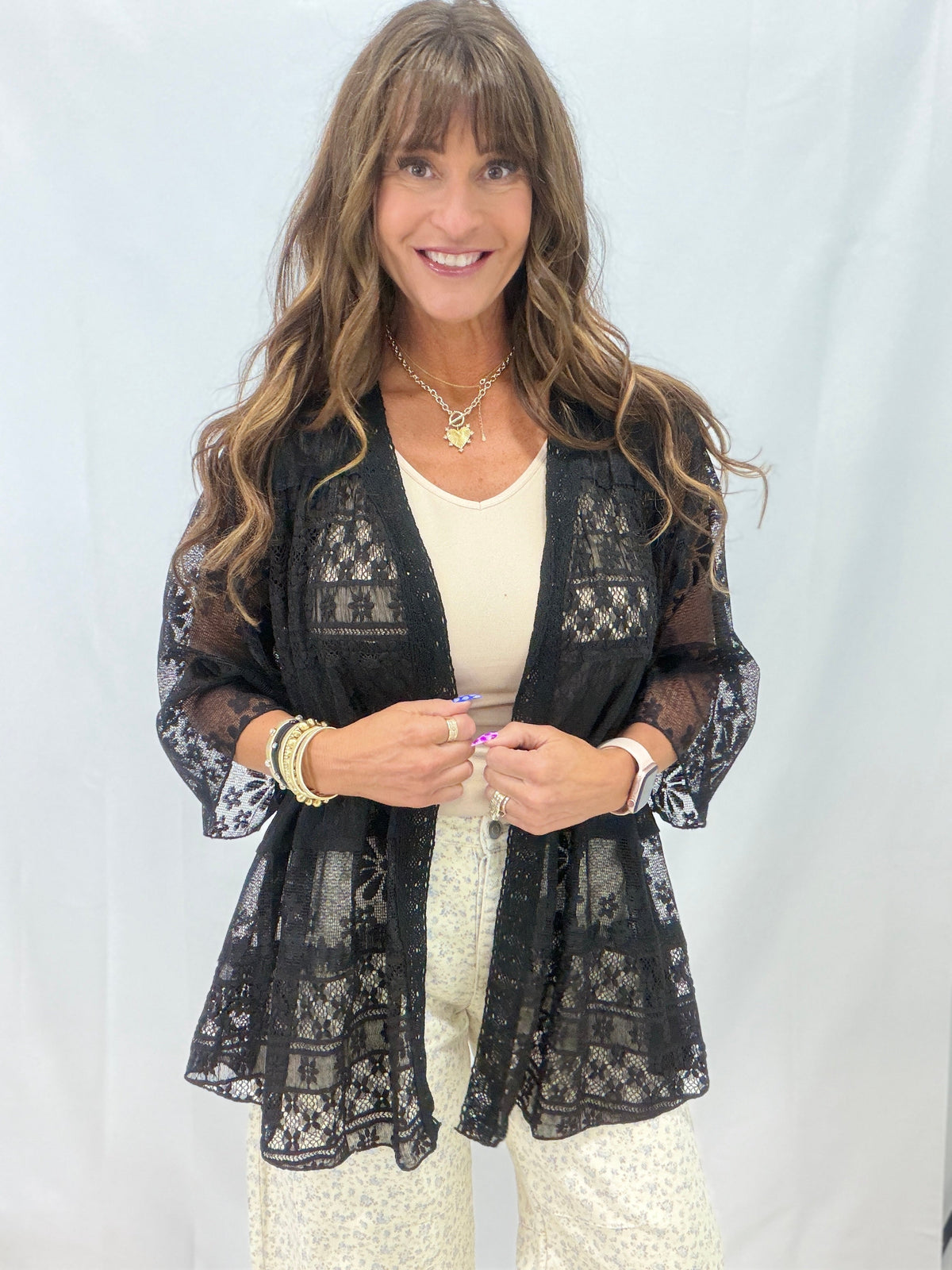 Pol Lacepoint Relaxed Cardigan in 4 Colors