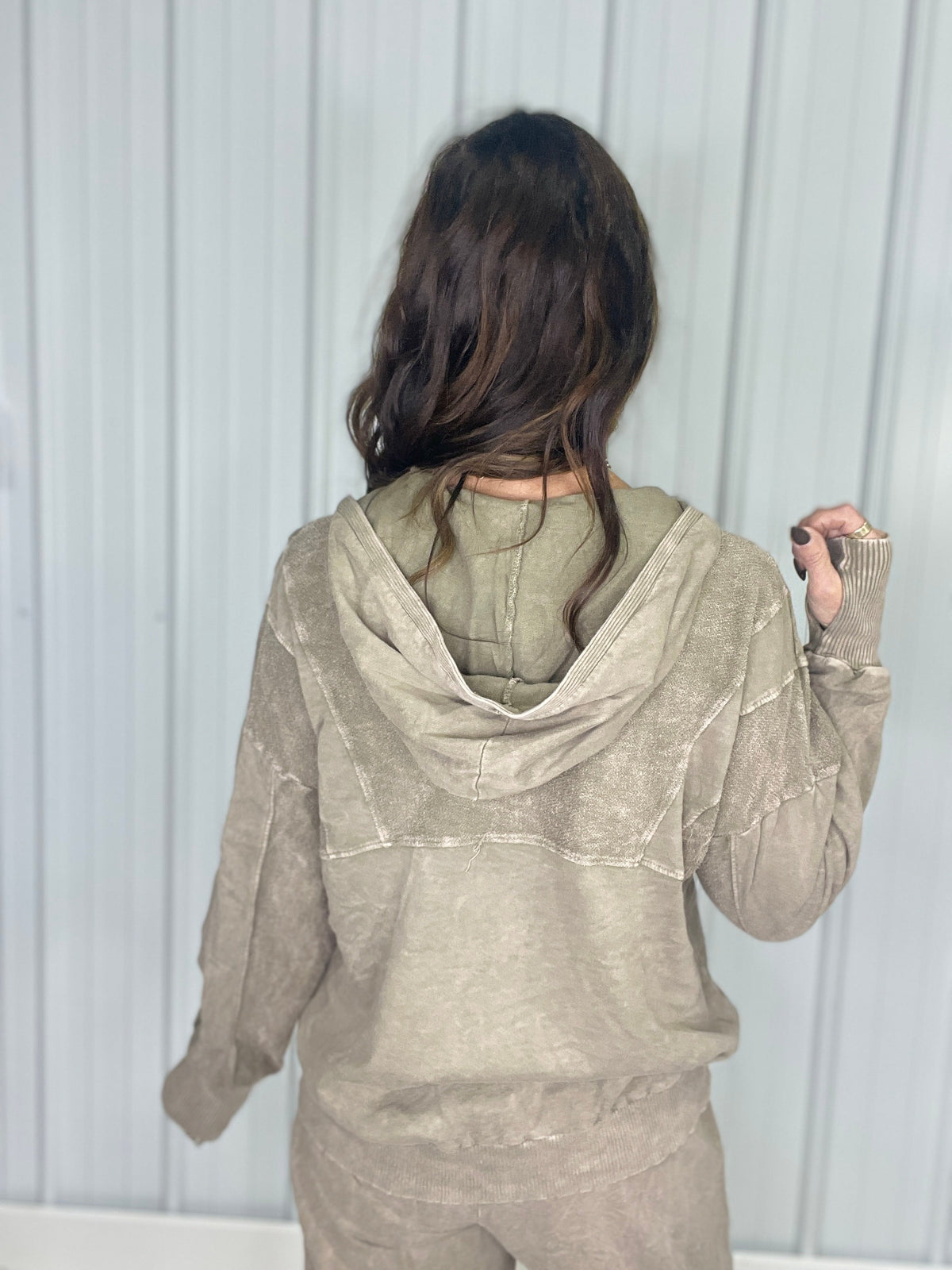 Chill Mode Mineral Wash Jacket In Vintage Olive *Final Sale*