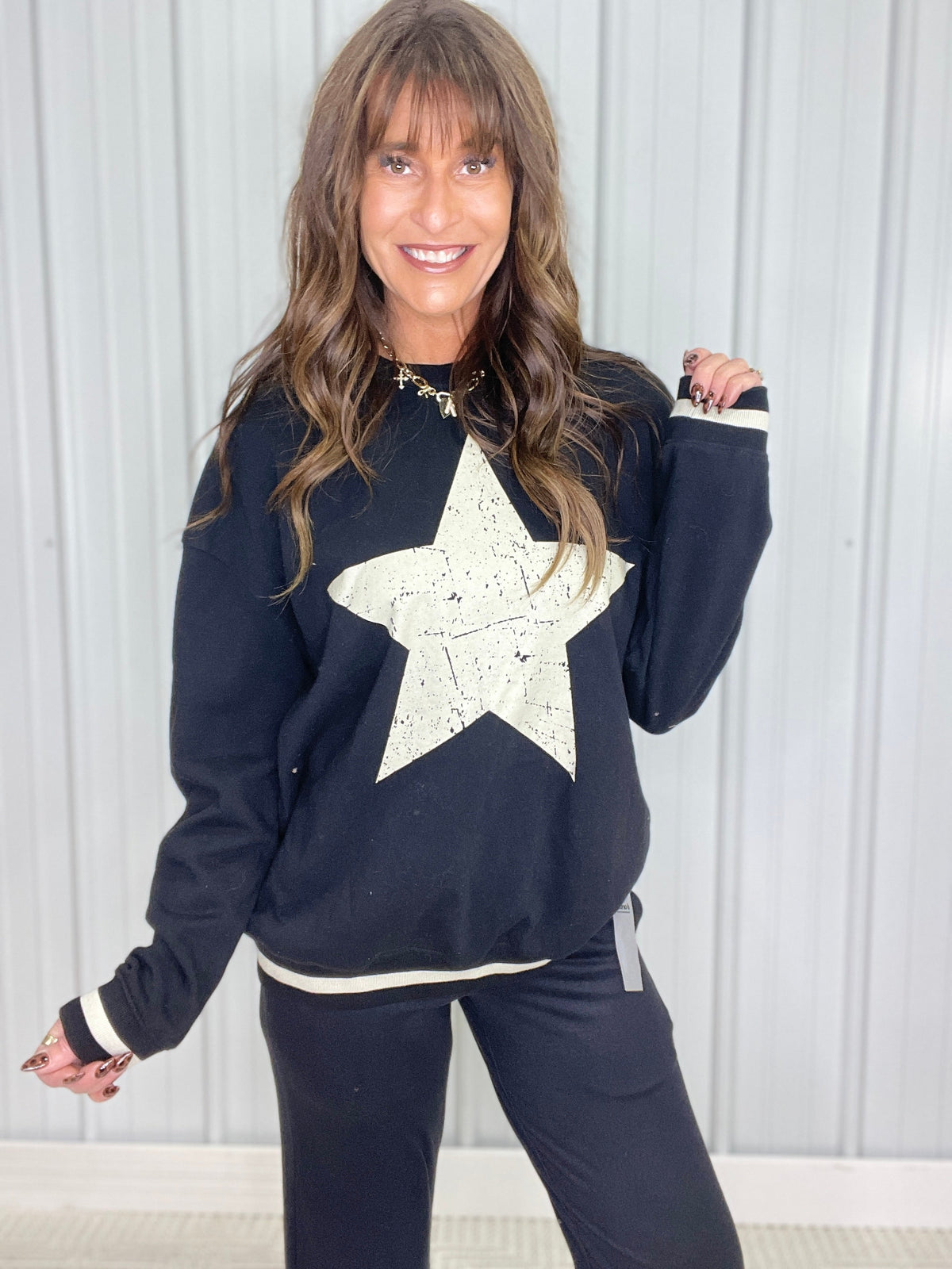 You're A Star In The Sky Star Top In Black