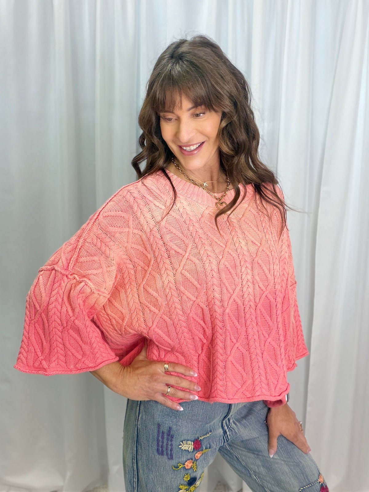 Let's Start It Cable Knit Pattern Sweater