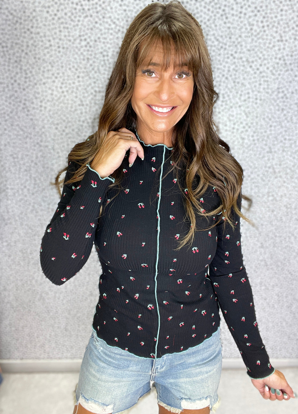 Cherry Blossom Stitch Top in 4 Colors