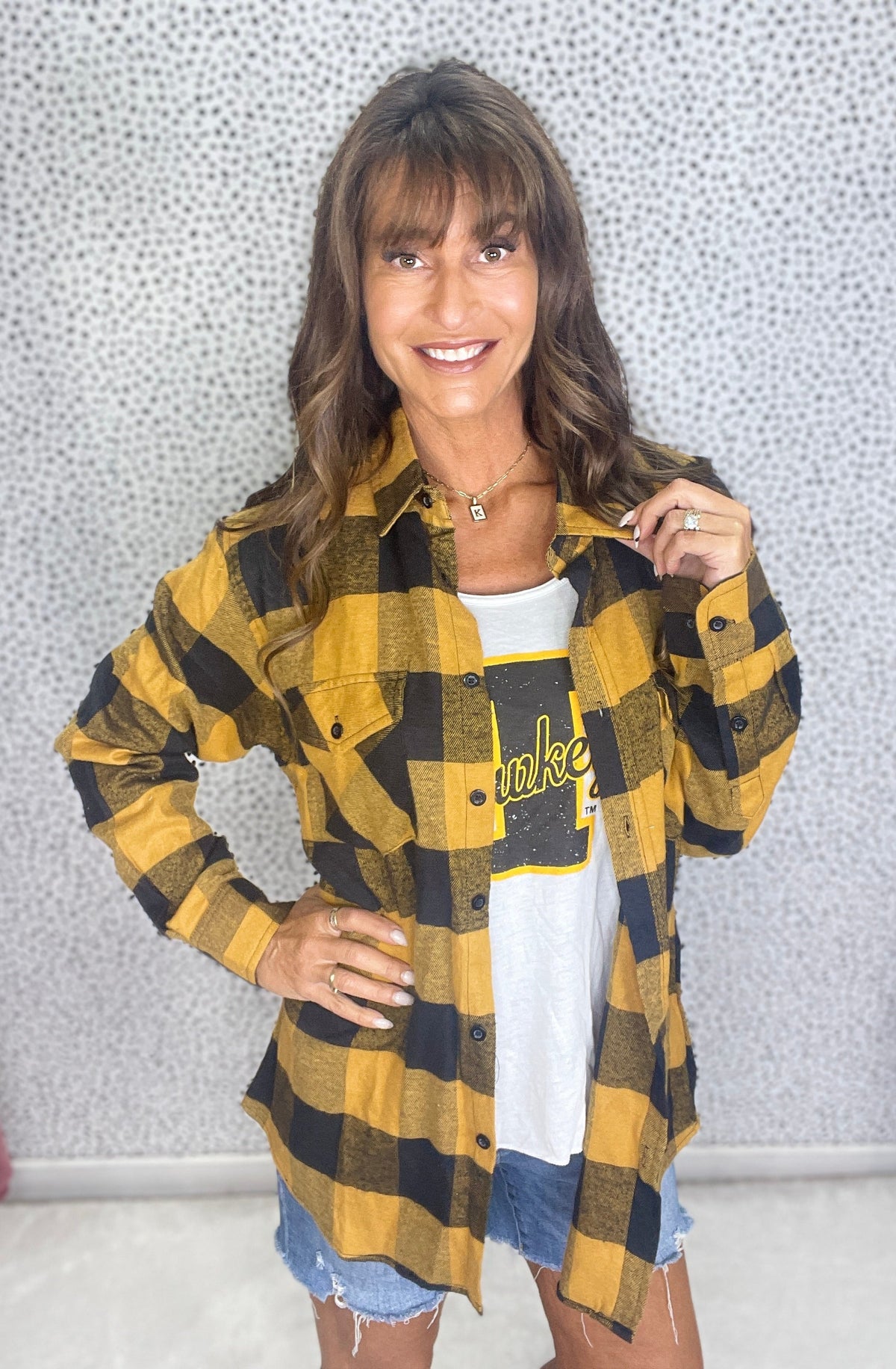 Old Gold Boyfriend Flannel