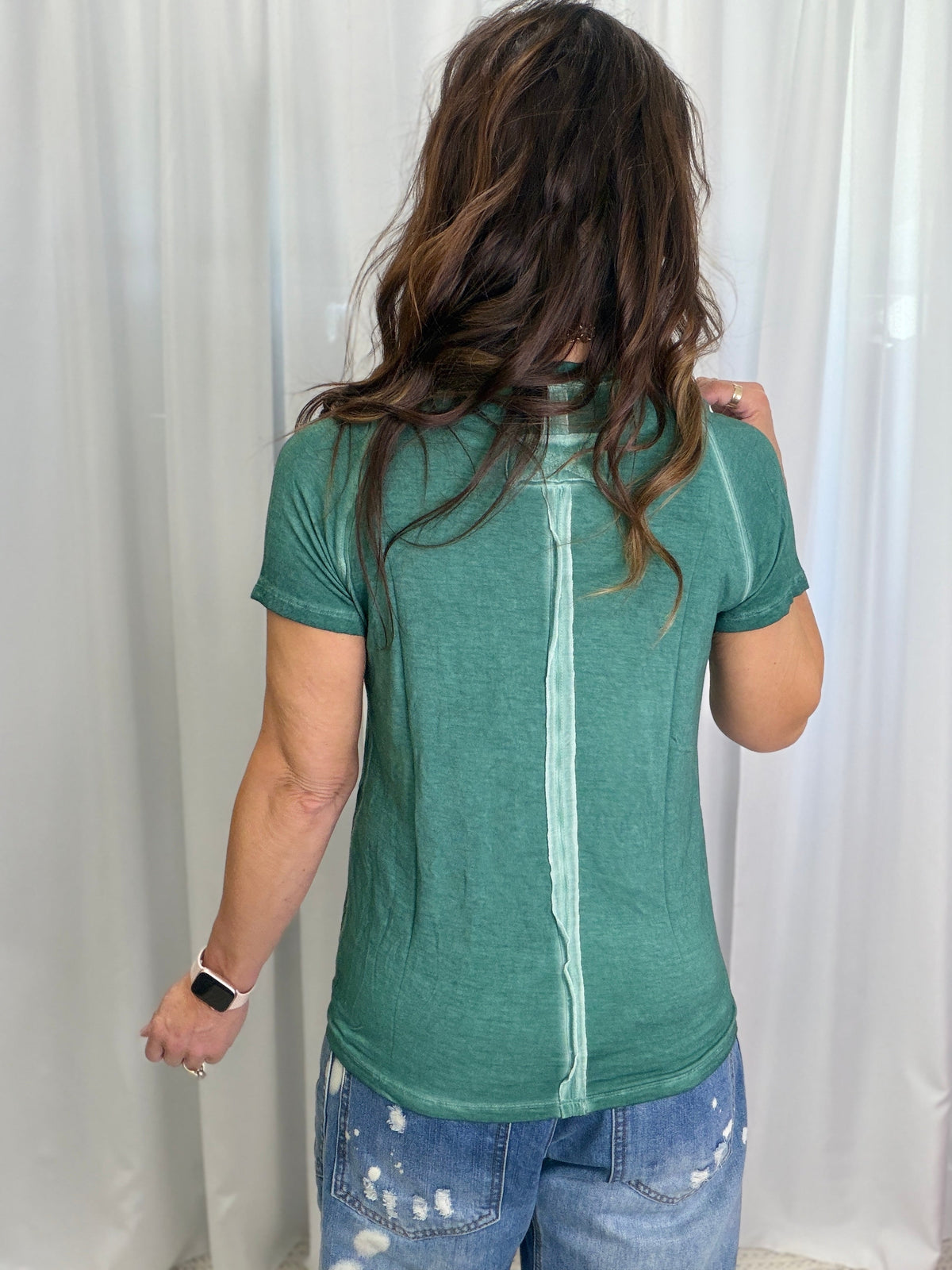 Everyday Essential Vintage Wash Tee In Emerald