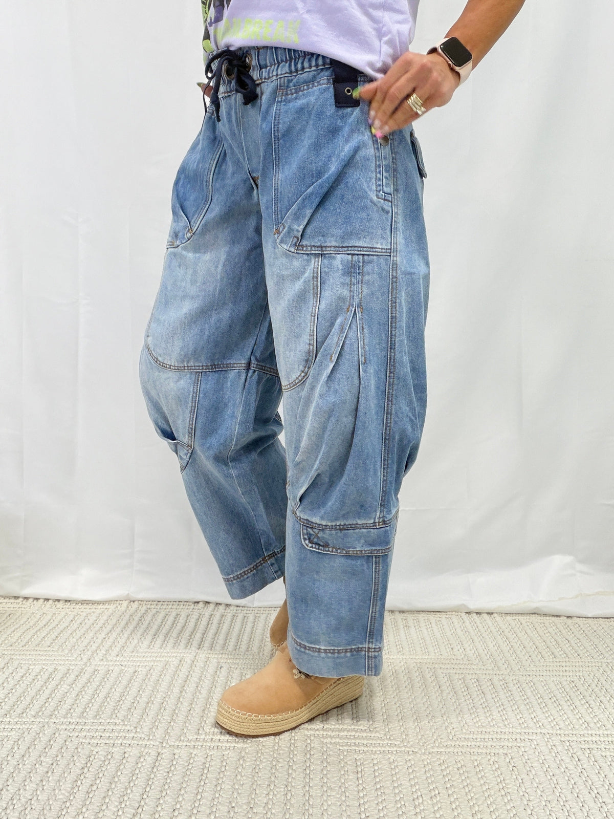 Oli & Hali Pocket Full of Daydreams Barrel Jeans In Denim