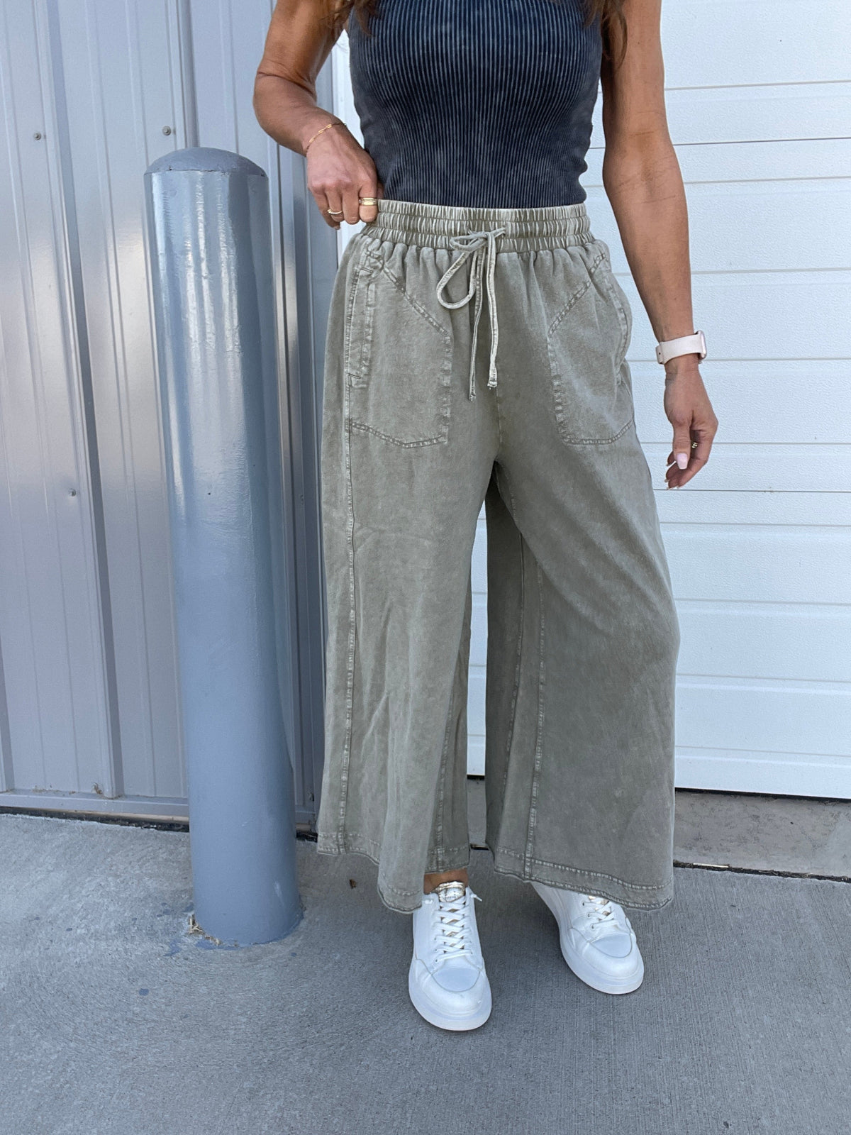 Believe Me Terry Knit Pants In 3 Colors: Cinnamon, Mocha, Olive *Final Sale*