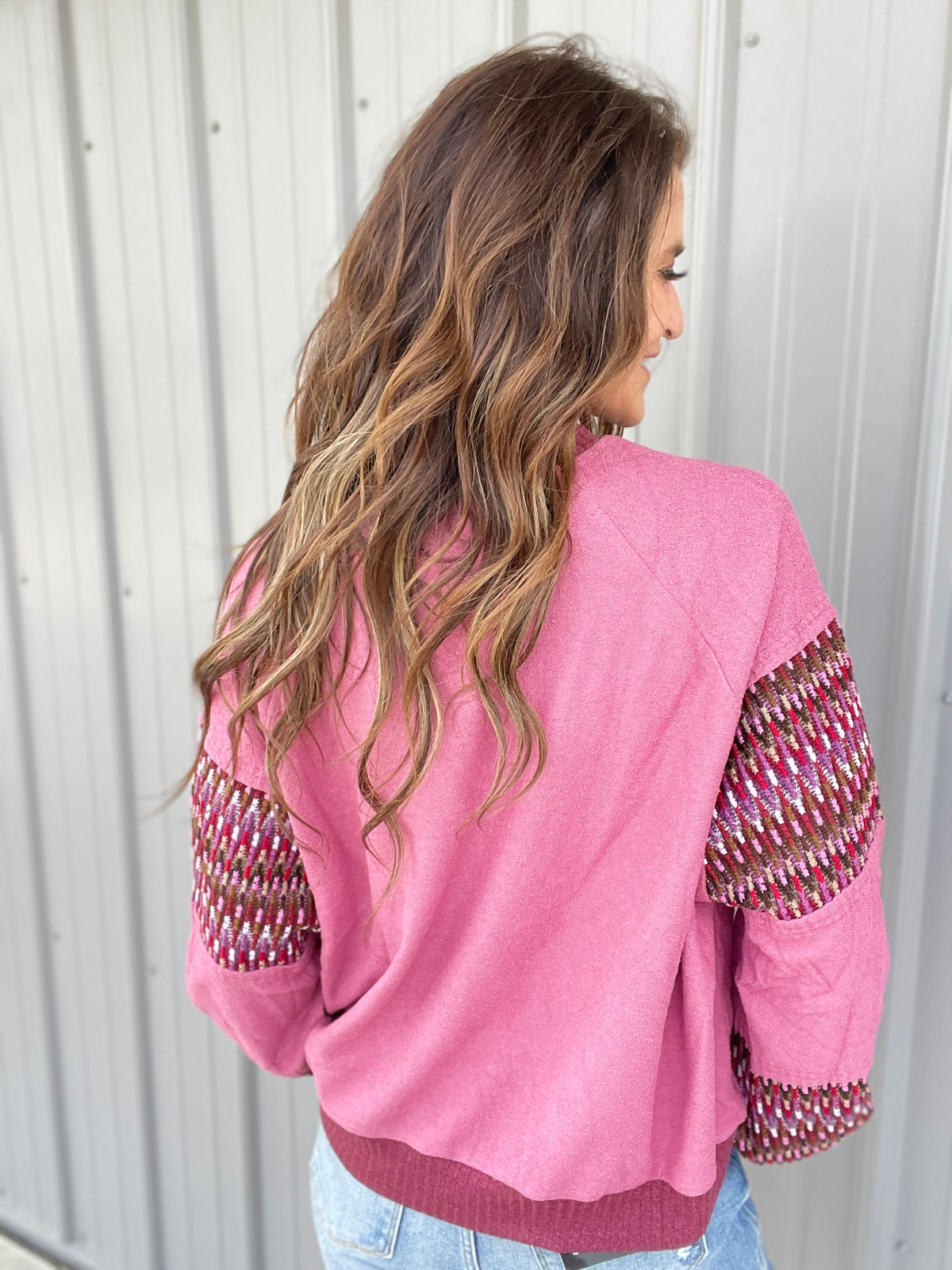 Fashion Forward Terry Knit Pullover In 2 Colors: Mauve, Teal *Final Sale*