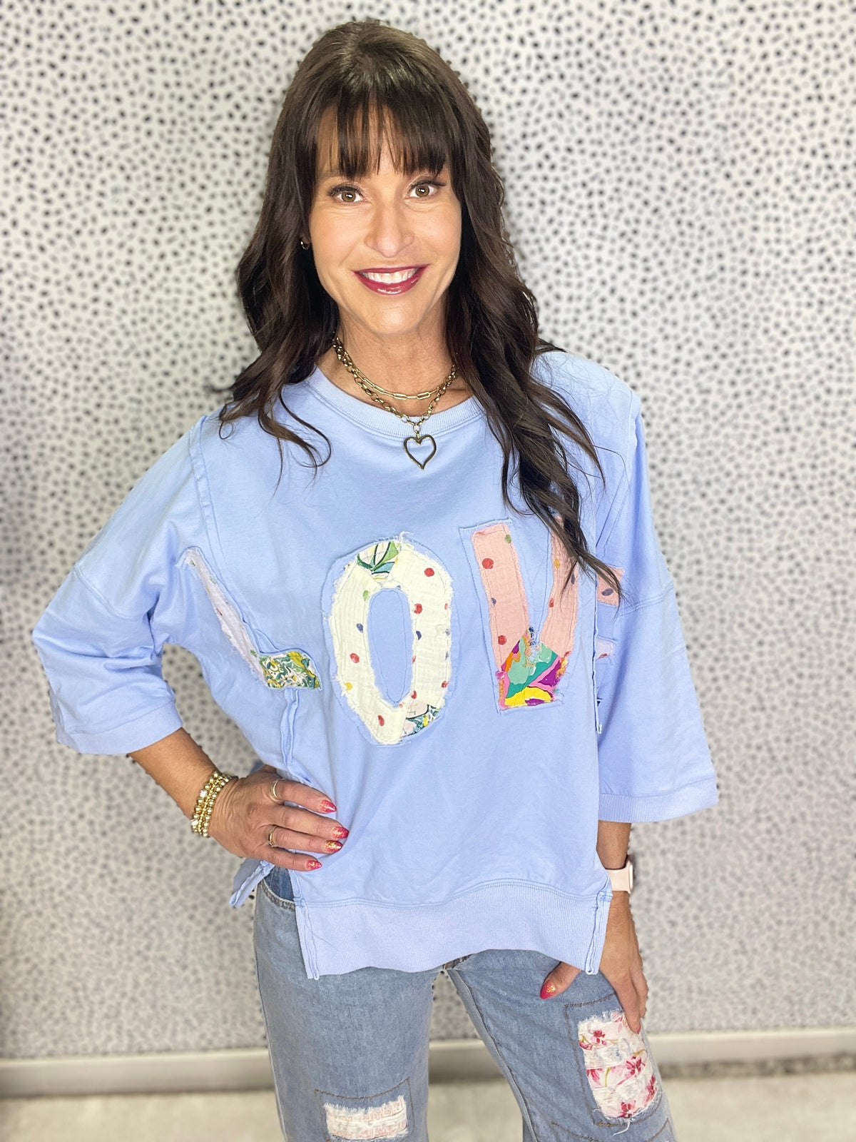 Love All Around Love Patch Terry Knit Pullover In 6 Colors
