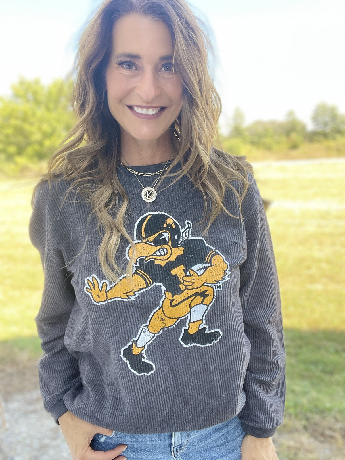 Football Herky Corded Crewneck