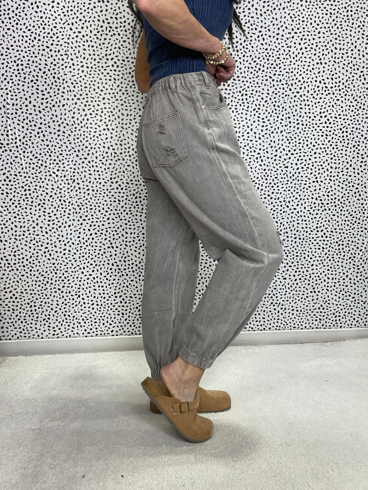 POL Check The Beat Distressed Jogger Pants In 3 Colors