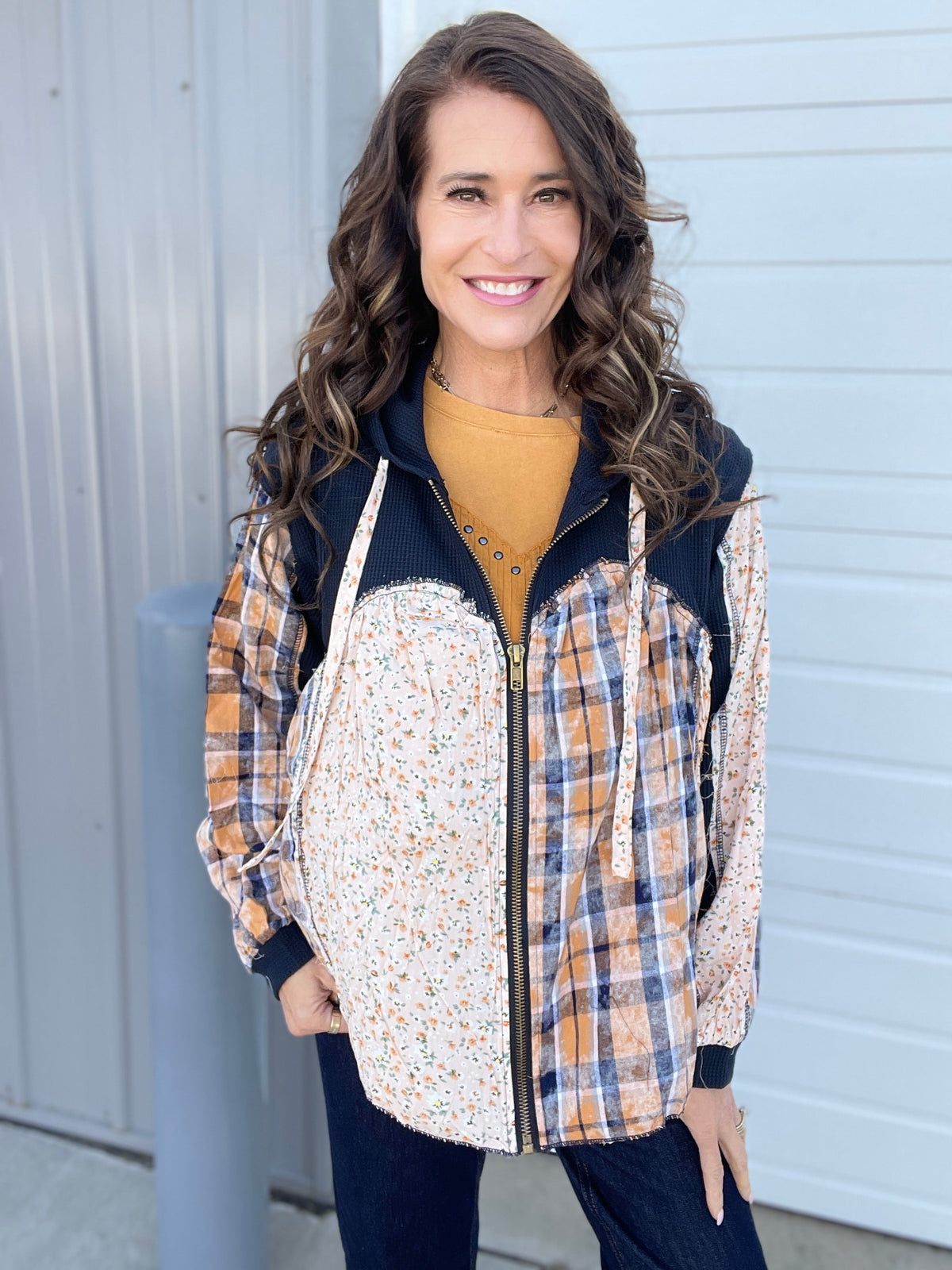 Pol Love And Beauty Long Sleeve Zip Up Shirt Jacket In 3 Colors