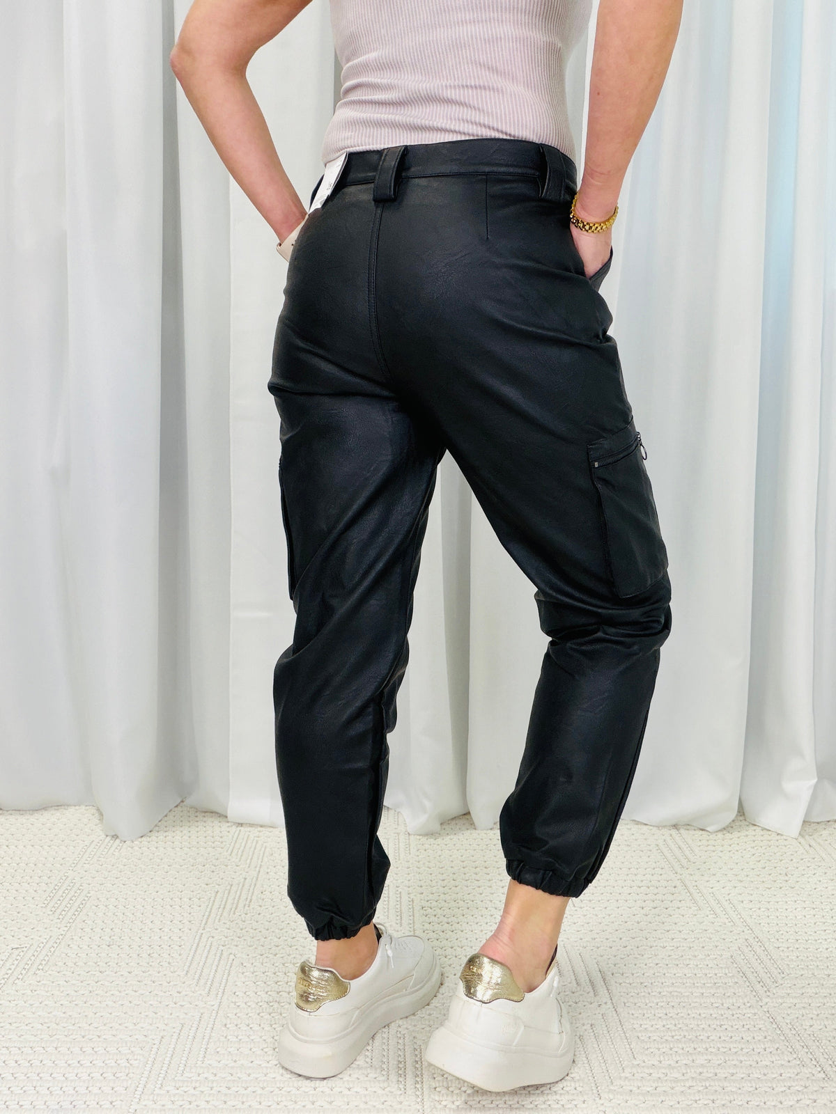 KanCan Pleather High Rise Jogger 017 *Final Sale*