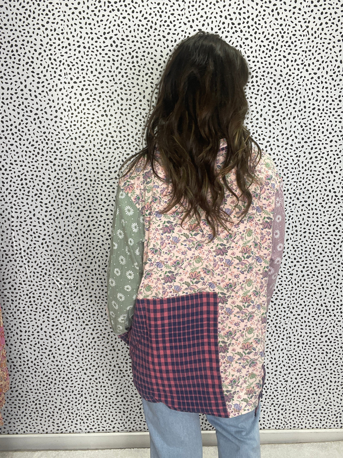 Dancing In The Rain Mixed Multi Colored Button Front Shirt