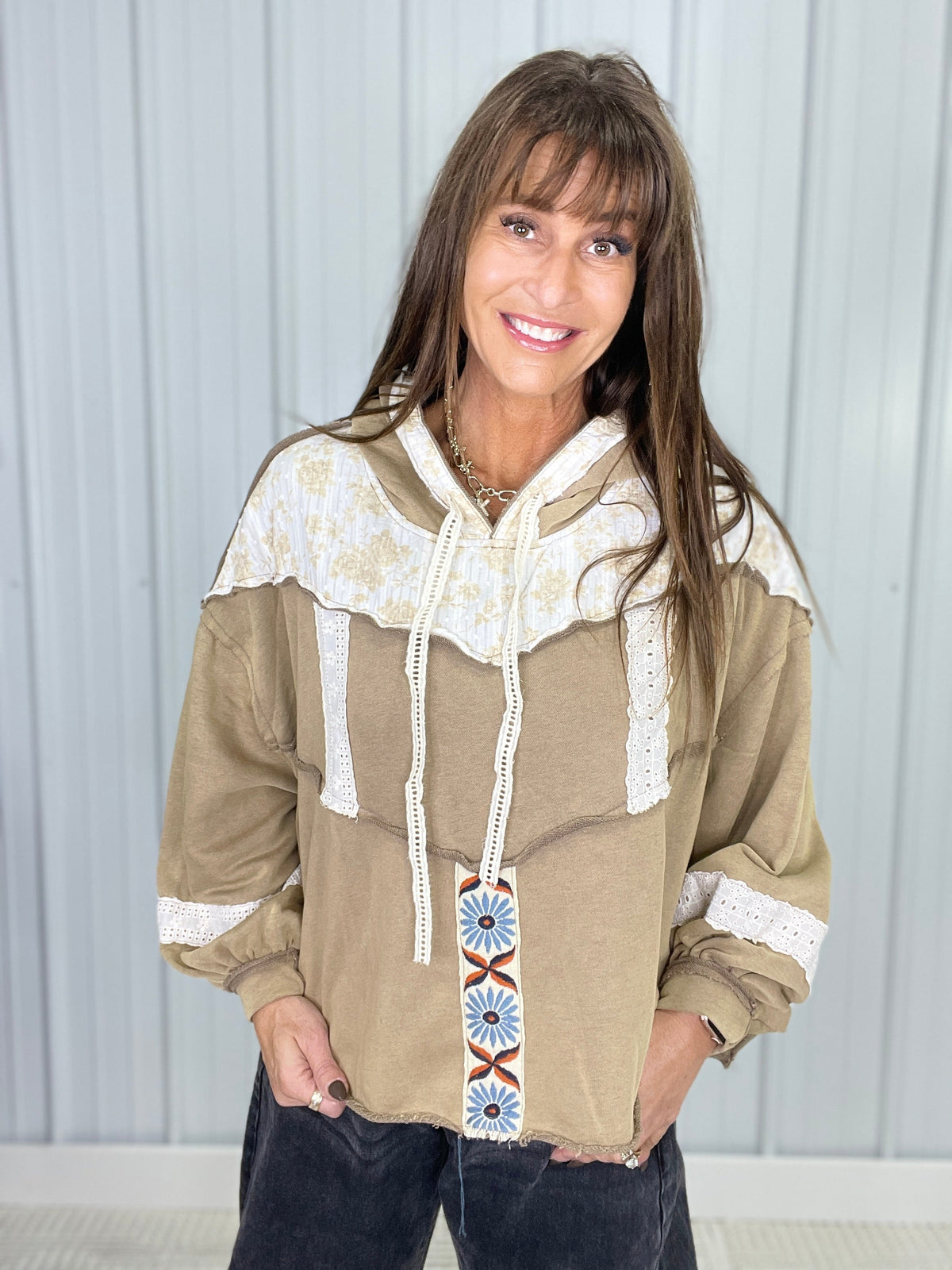 POL Boho Days Balloon Sleeve Hoodie In 2 Colors