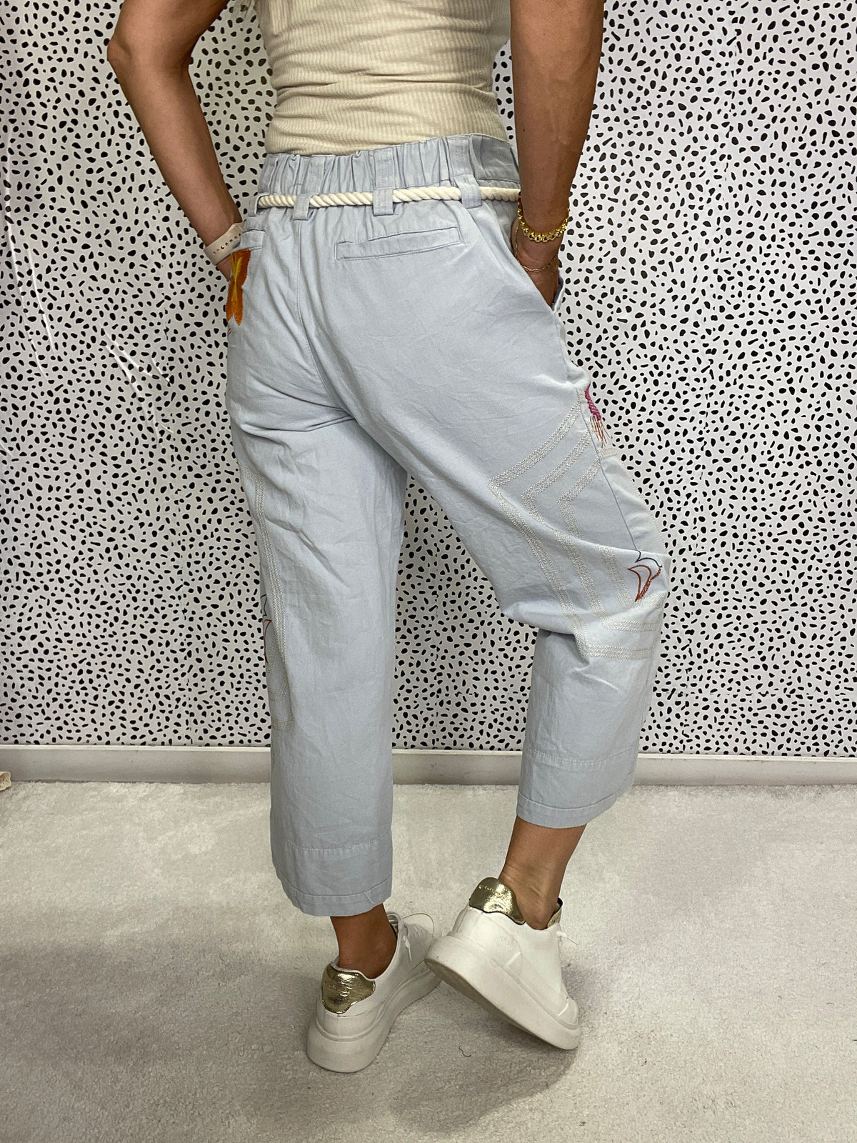 Blossom Breeze Embroidered Pants