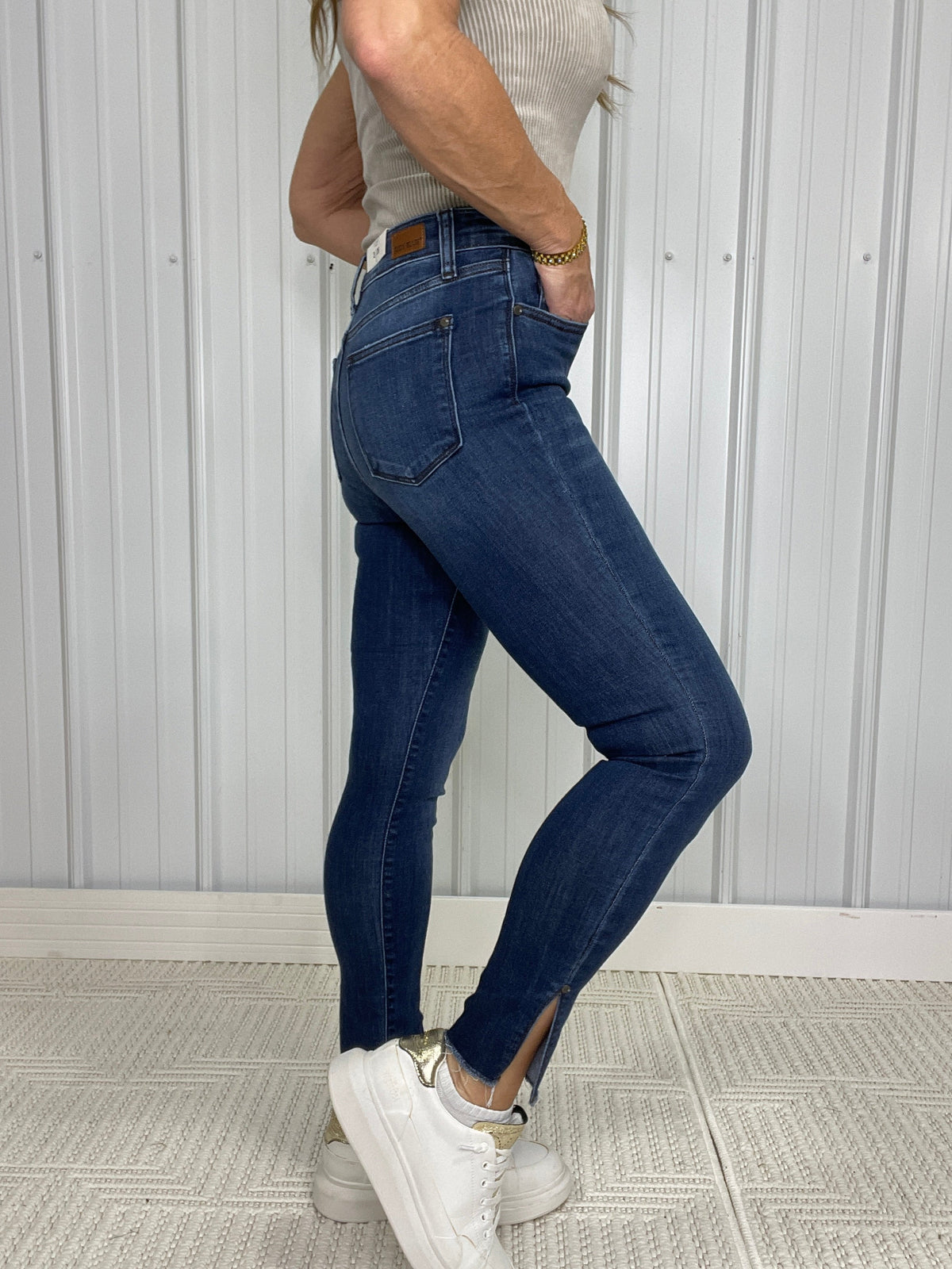 Judy Blue Rosia High Rise Side Slit Skinny Jeans 424