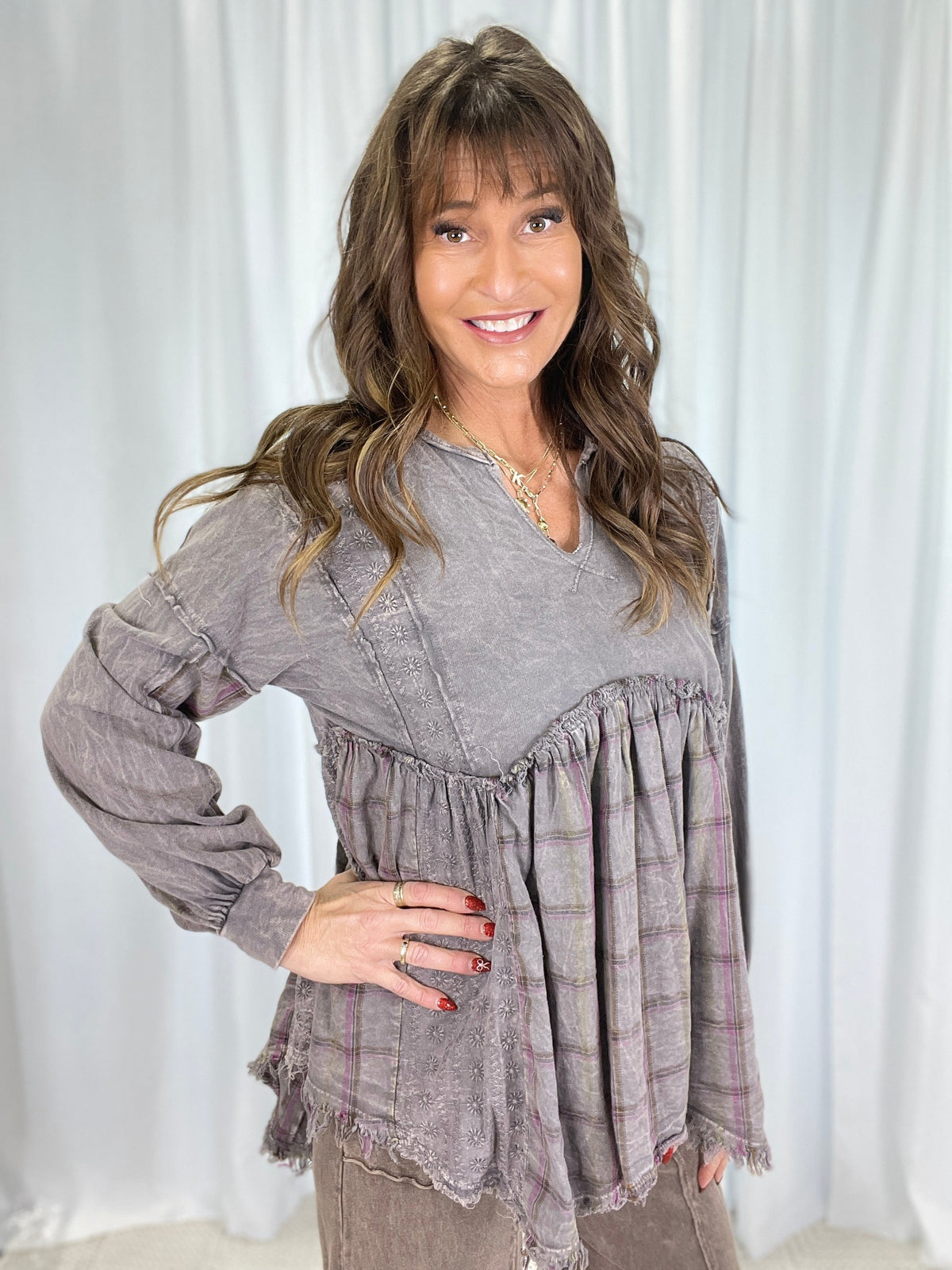 Meadow Drift Plaid Tunic *Final Sale*