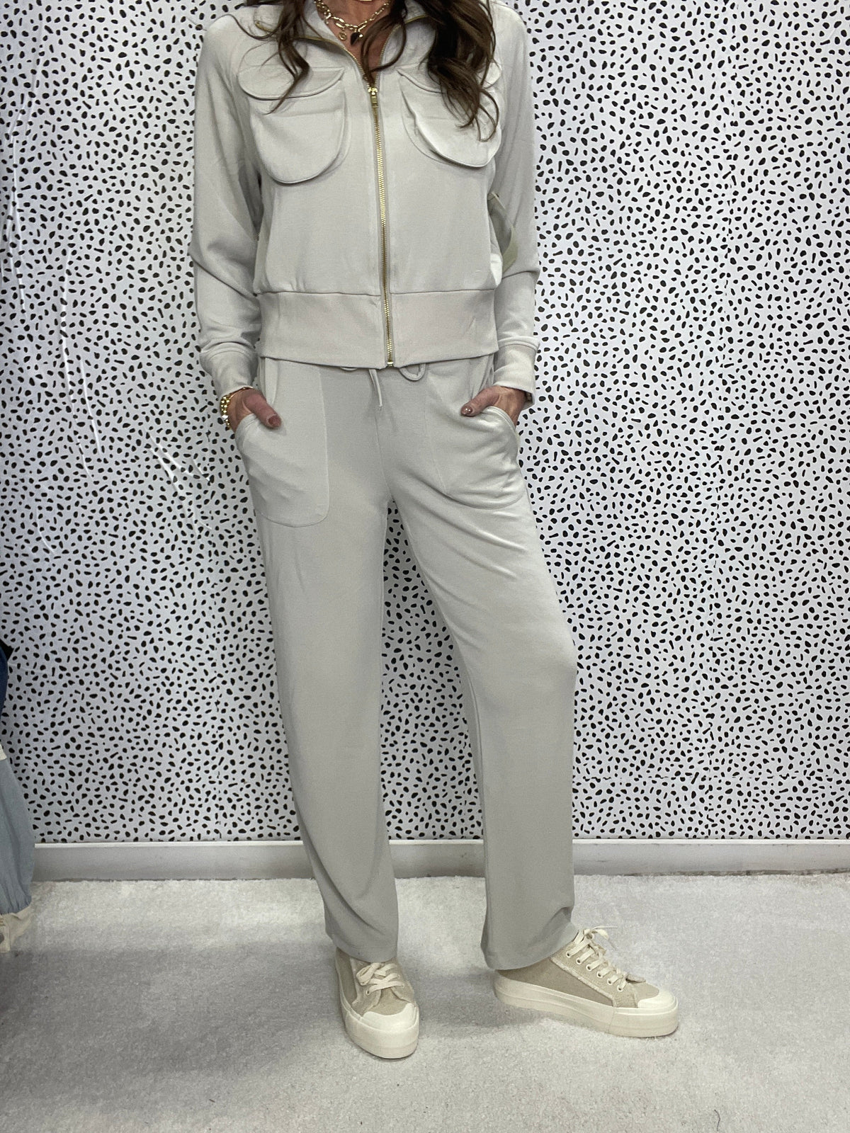 Can't Wait To Chill Wide Leg Pants In Grey *Final Sale*