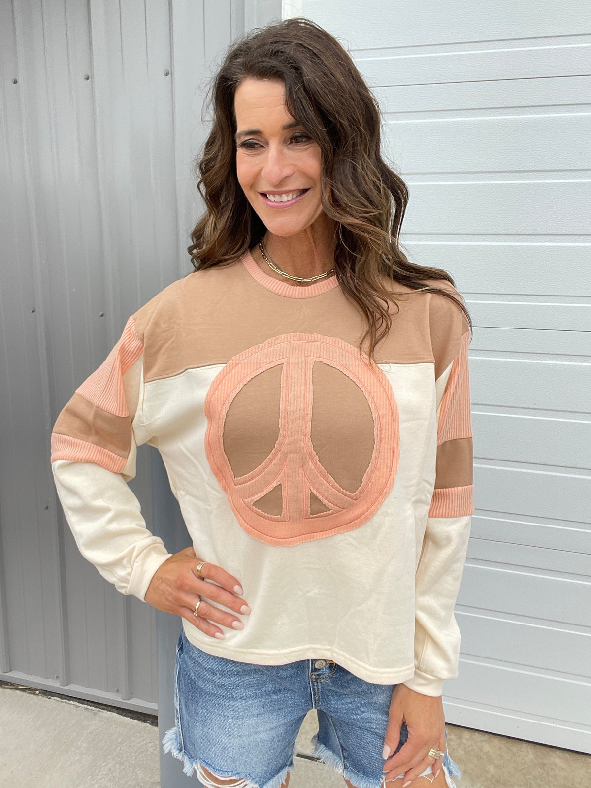 Peace Out Terry Knit Top In 3 Colors: Cocoa, Rose, Mustard *Final Sale*