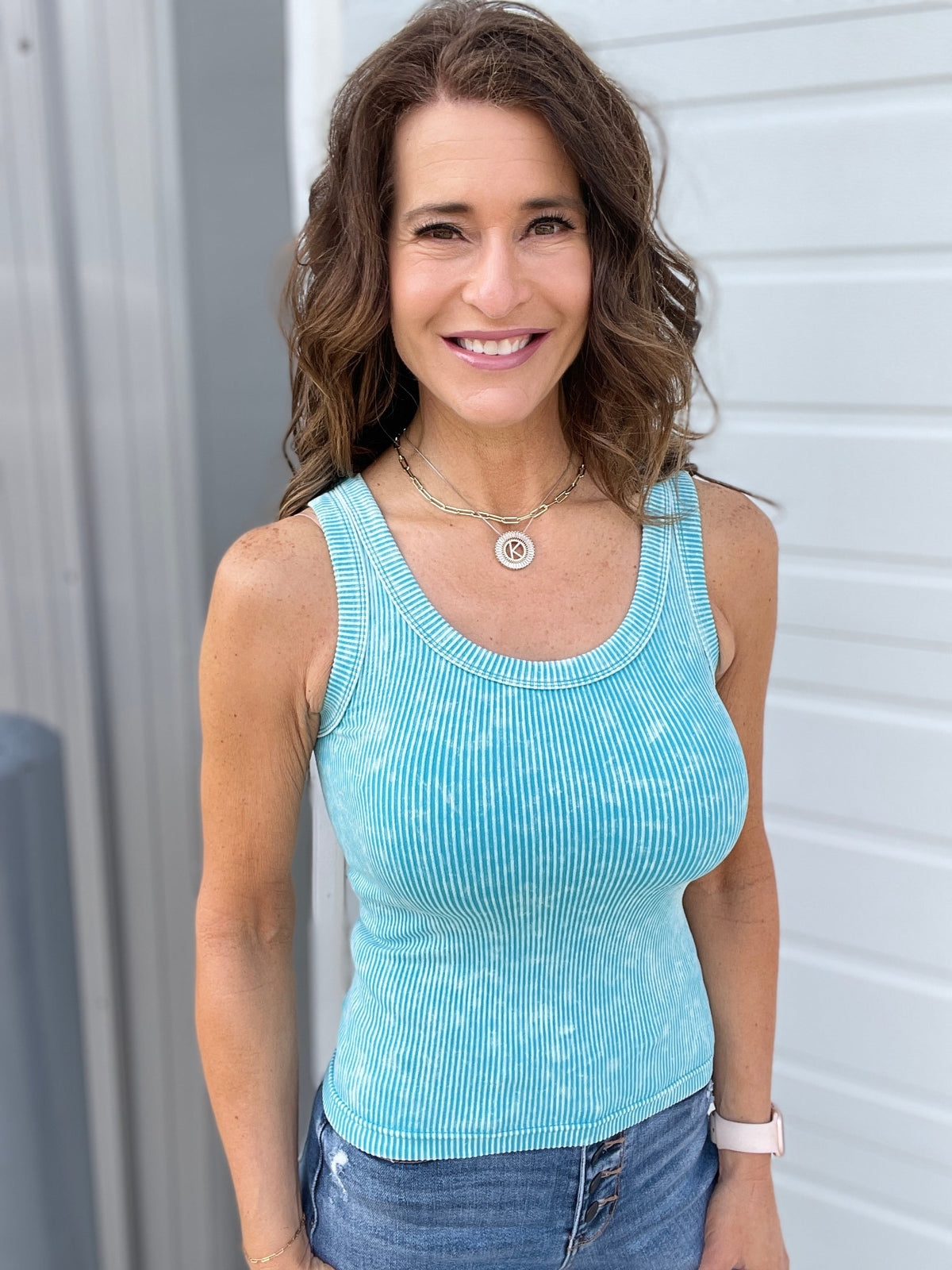 Mineral Wash Ribbed Reversable Tank Top In 18 Colors