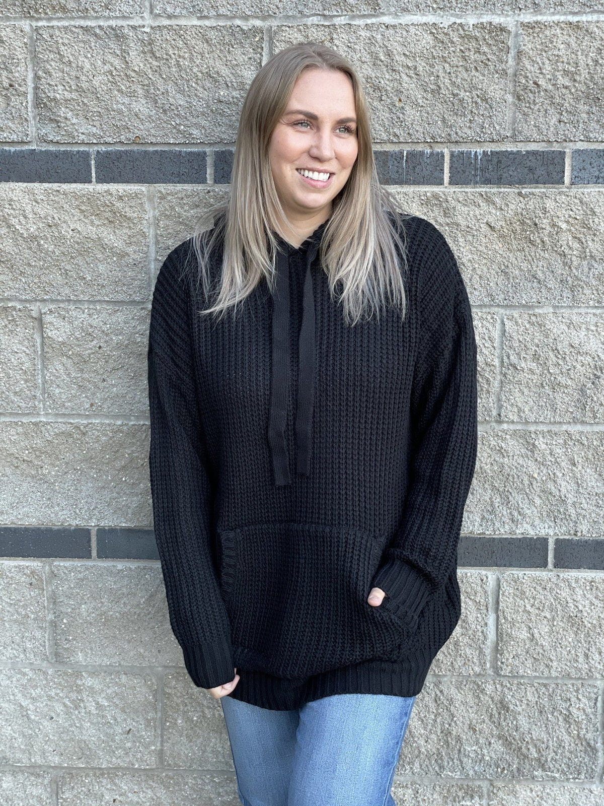 Curvy Snuggly Knit Hoodie *Final Sale*