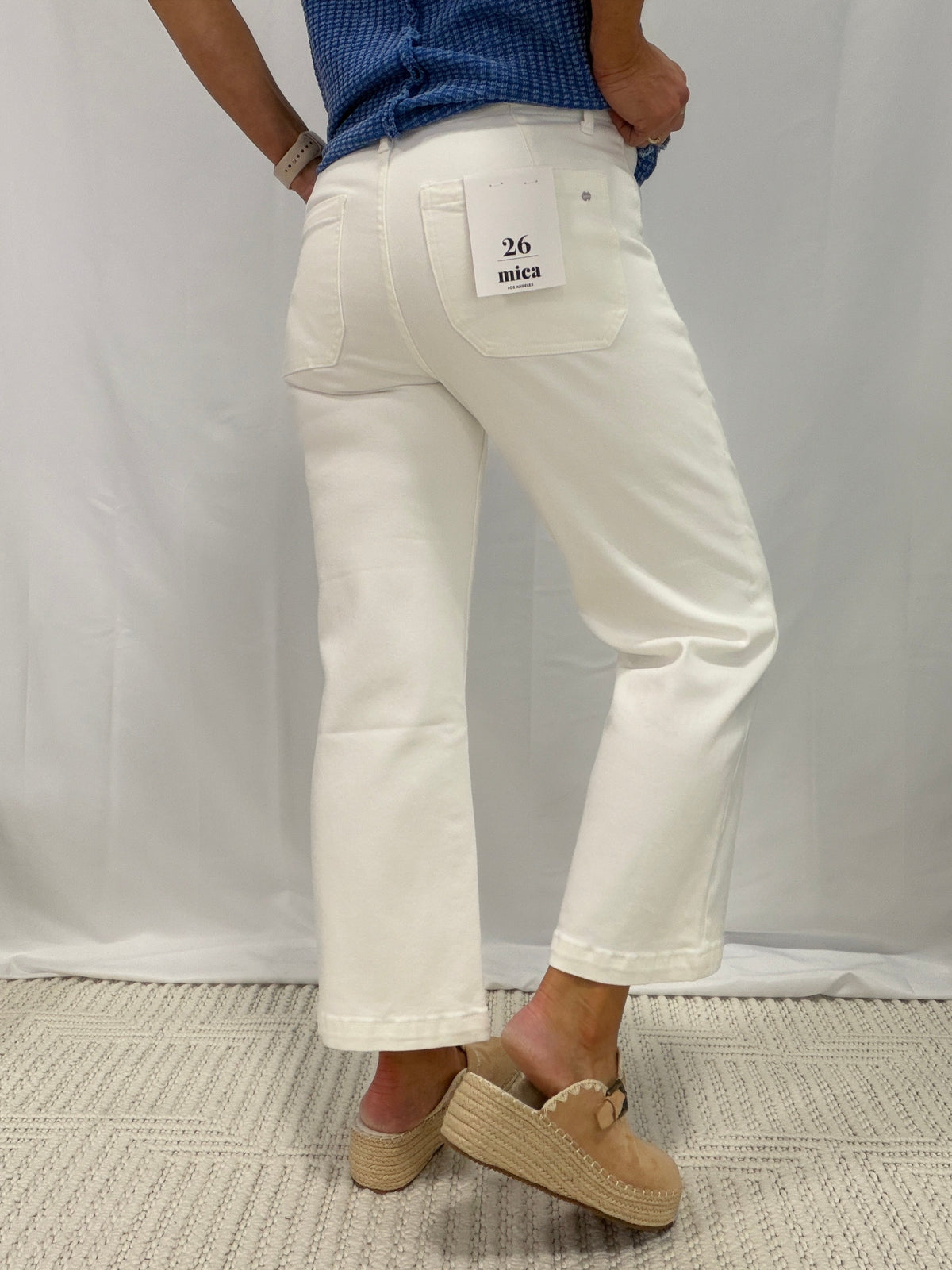 Mica Super High Wide Cropped Utility Jeans 539 In Milk *Final Sale*