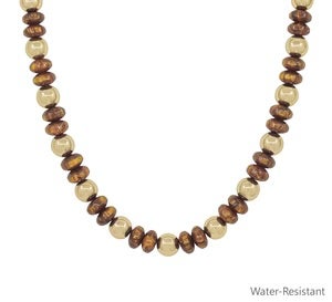 Water Resistant 16"-18" Acrylic & Gold Beaded Necklace In 3 Colors *Final Sale*