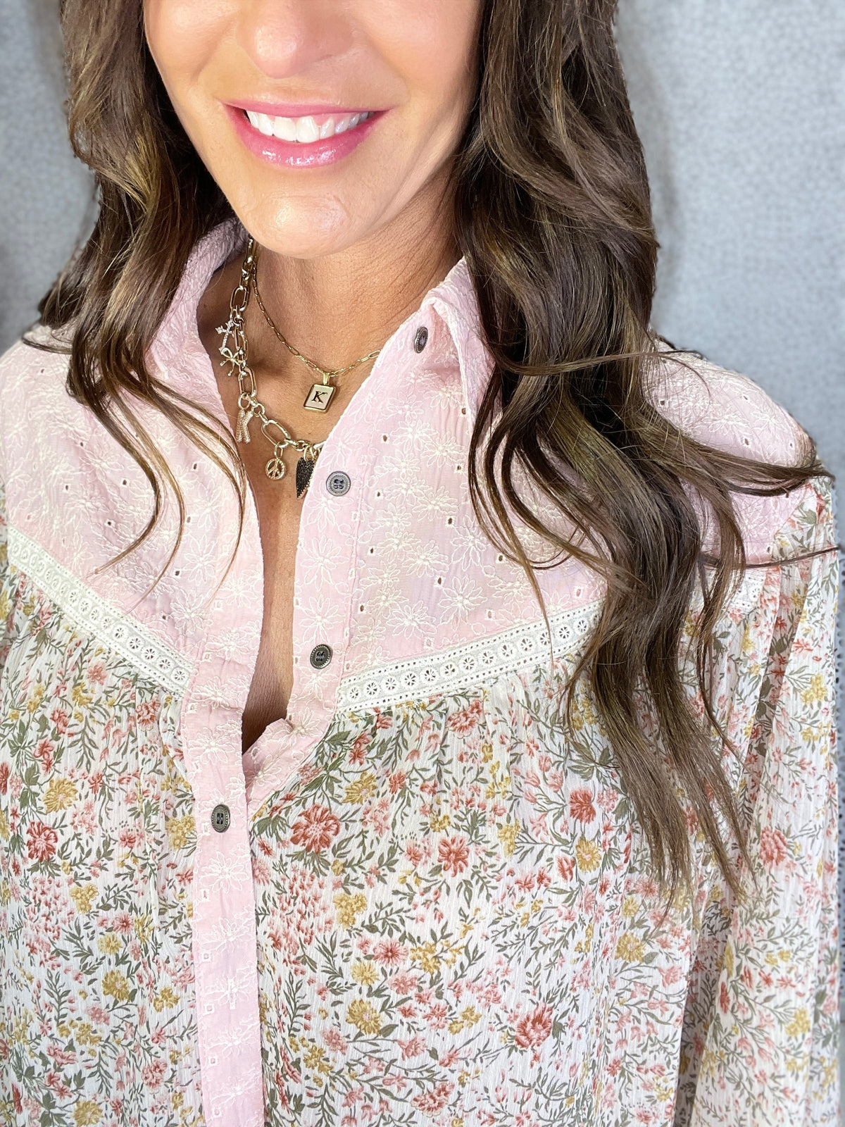 Pol Meadow Bloom Button-Up in 2 Colors