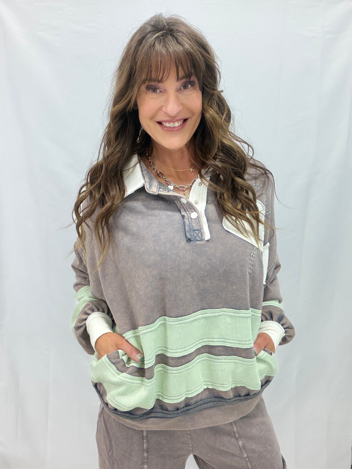 Oli & Hali All Hearts Rugby Long Sleeve Top In 2 Colors