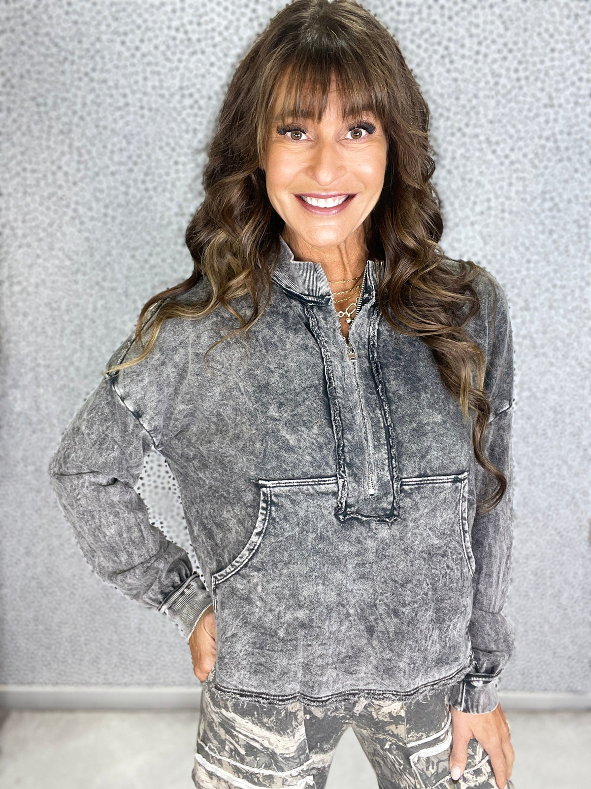 Even It Out Half Zip Mineral Wash Top In 5 Colors *Final Sale*