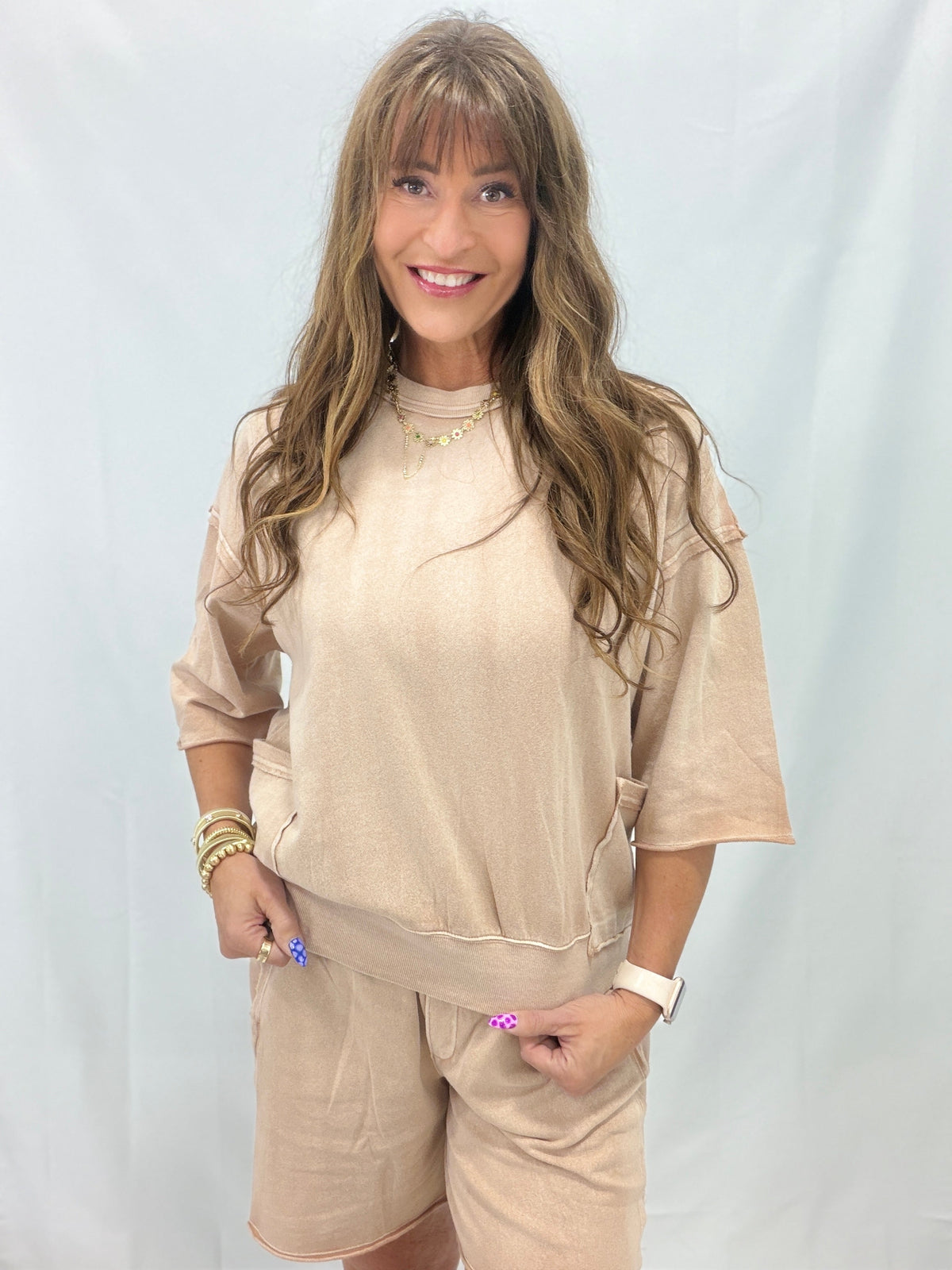 Made It To The Coast Washed Knit Terry Top In 3 Colors