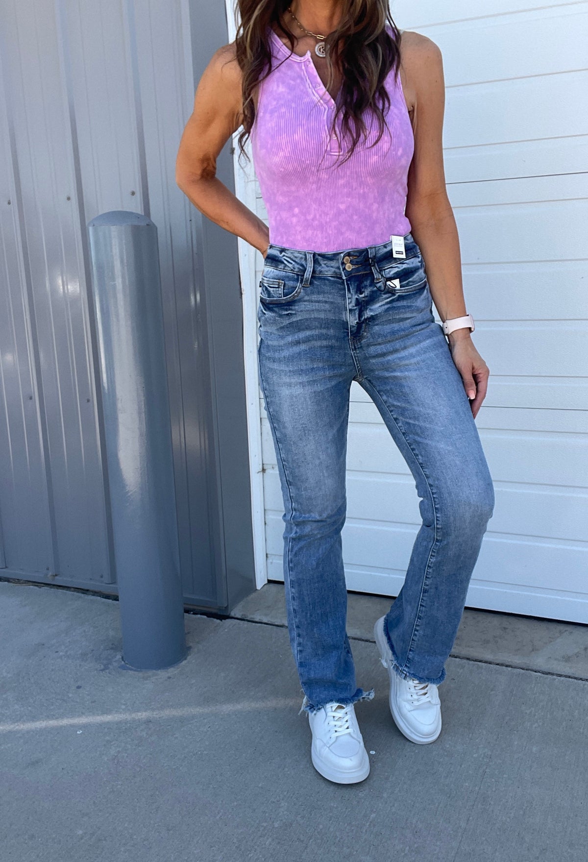 Judy Blue Vinchi High Waist Double Button Barely Bootcut Jeans 140 *Final Sale*