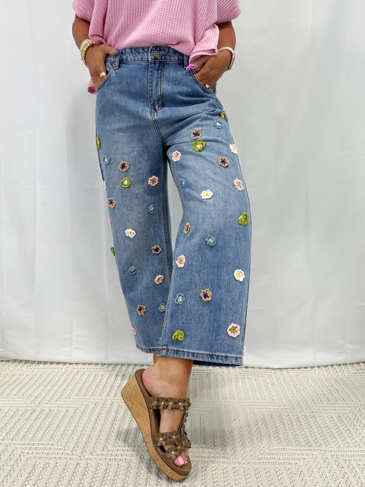 Bloom Stitch Denim Pants