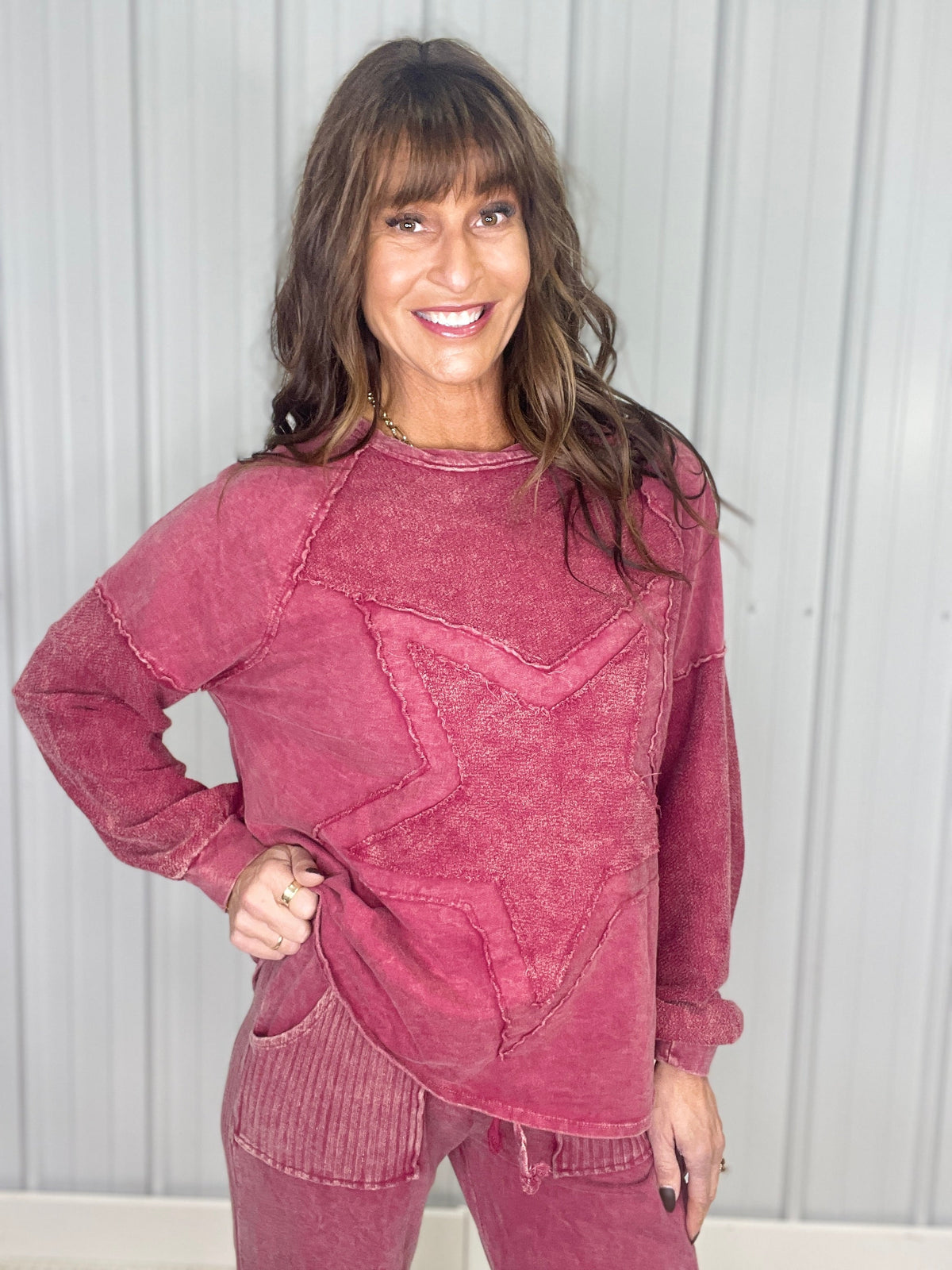 Shine Your Way Star Patched Sweatshirt In 4 Colors