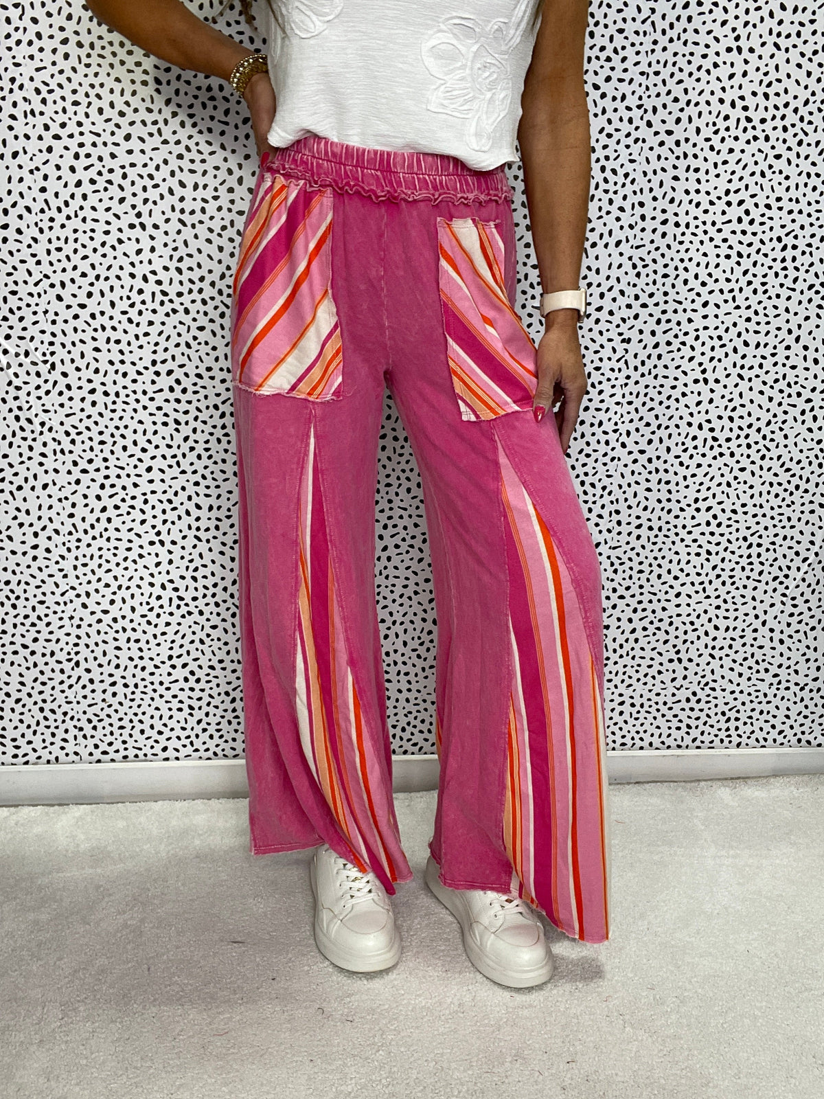 Take A Walk With Me Stripe Detail Flare Pants In 3 Colors *Final Sale*