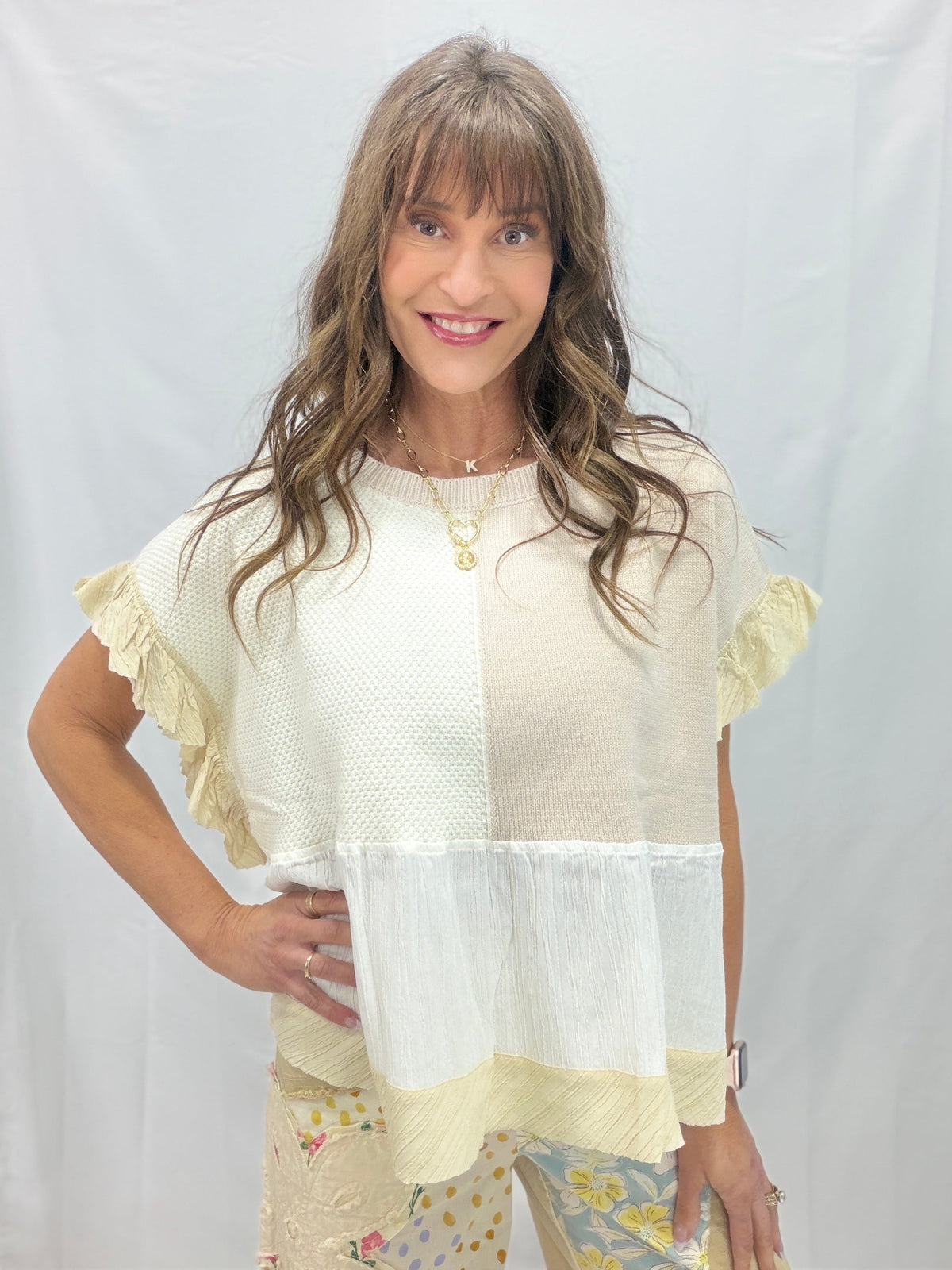 Want It All Short Sleeve Top In Natural
