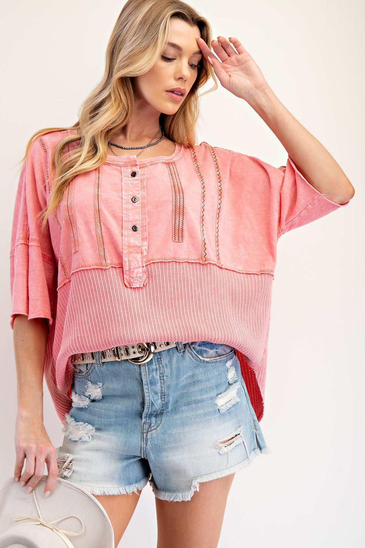 Always Ready For A Good Time Short Sleeve Top In 2 Colors *Final Sale*