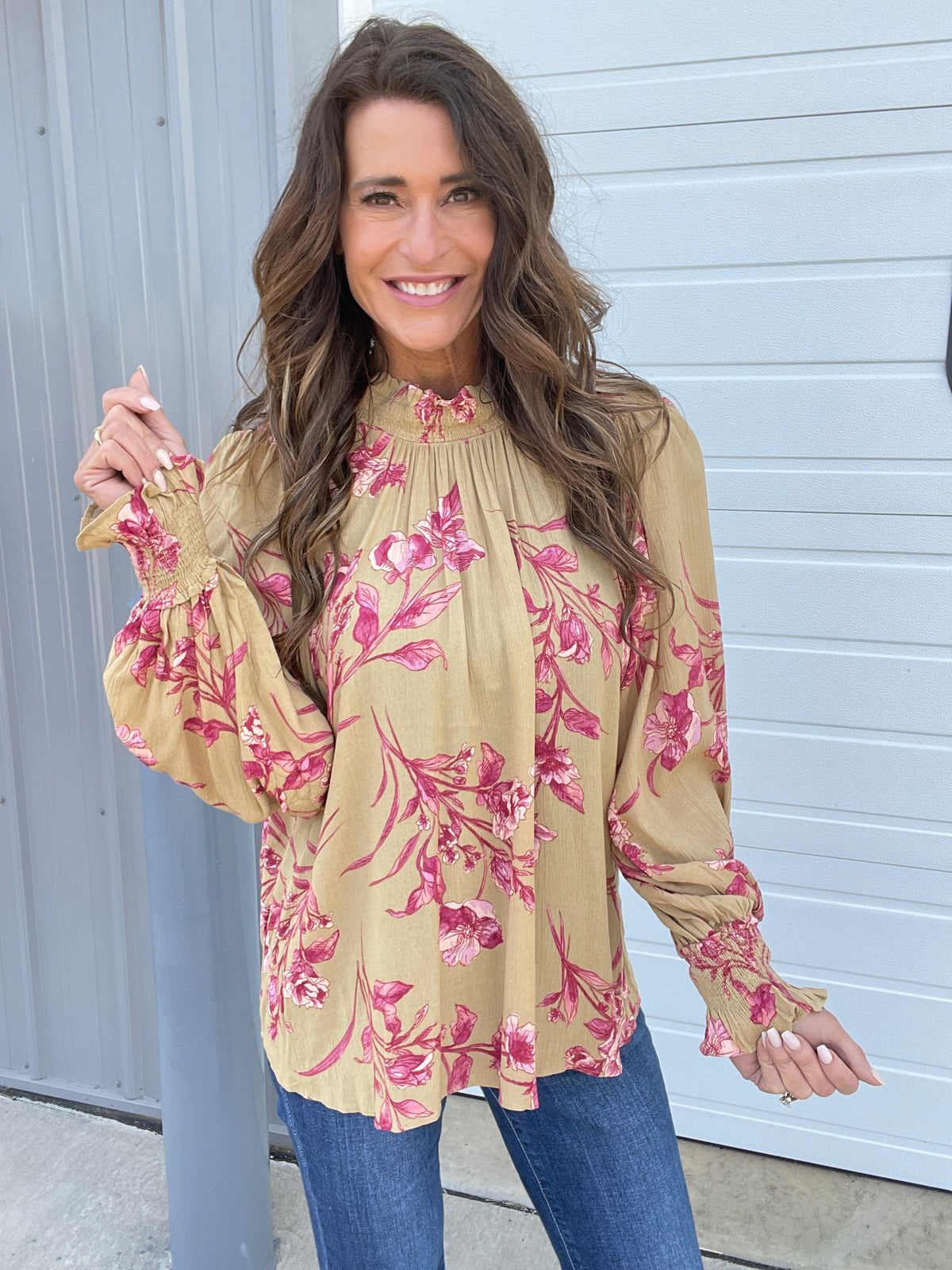 Where Have You Been Mock Neck Blouse In 3 Colors: Golden, Teal. Plum *Final Sale*