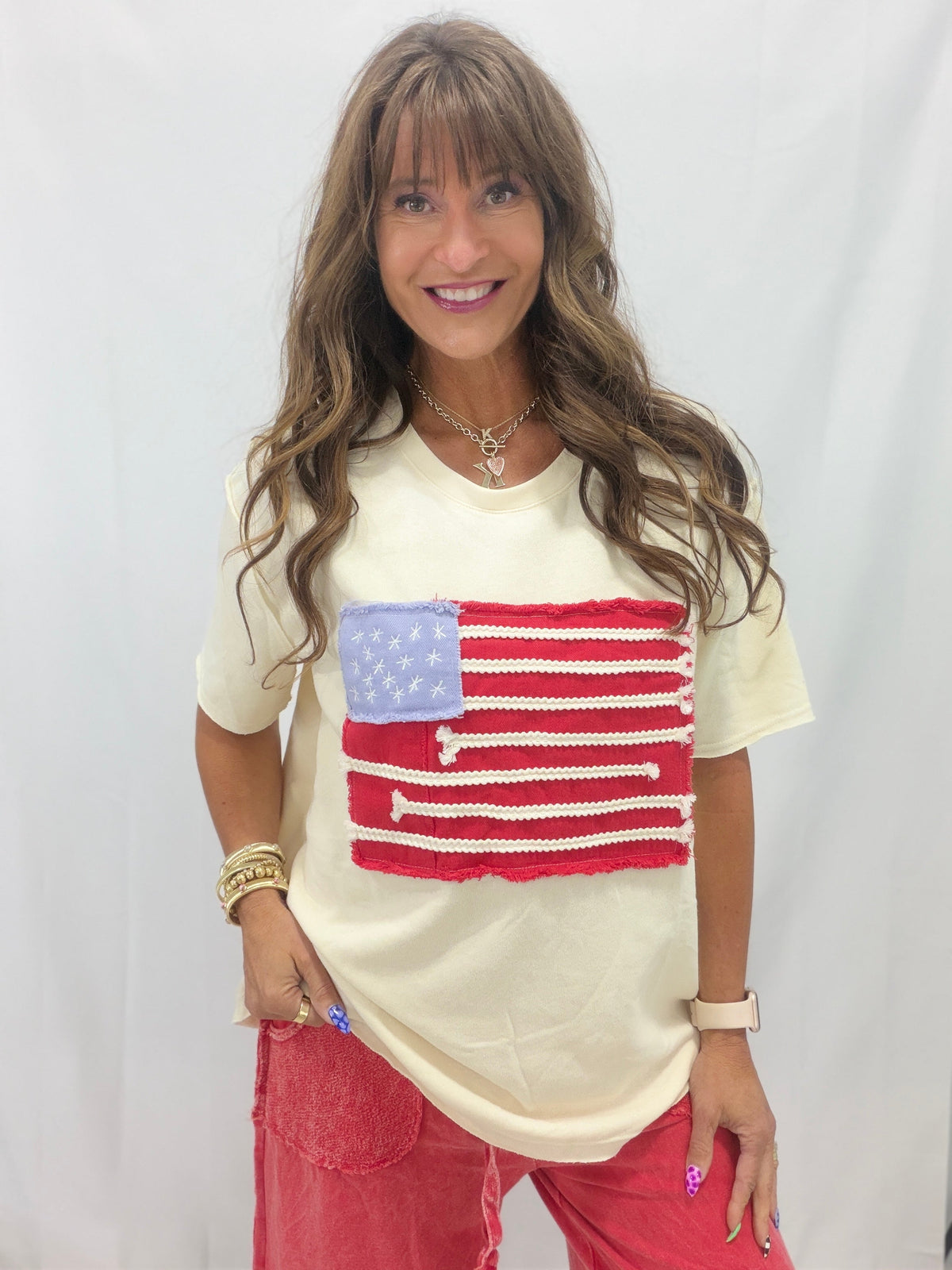 Star-Spangled Cutie Easy Fit Top in 2 Colors