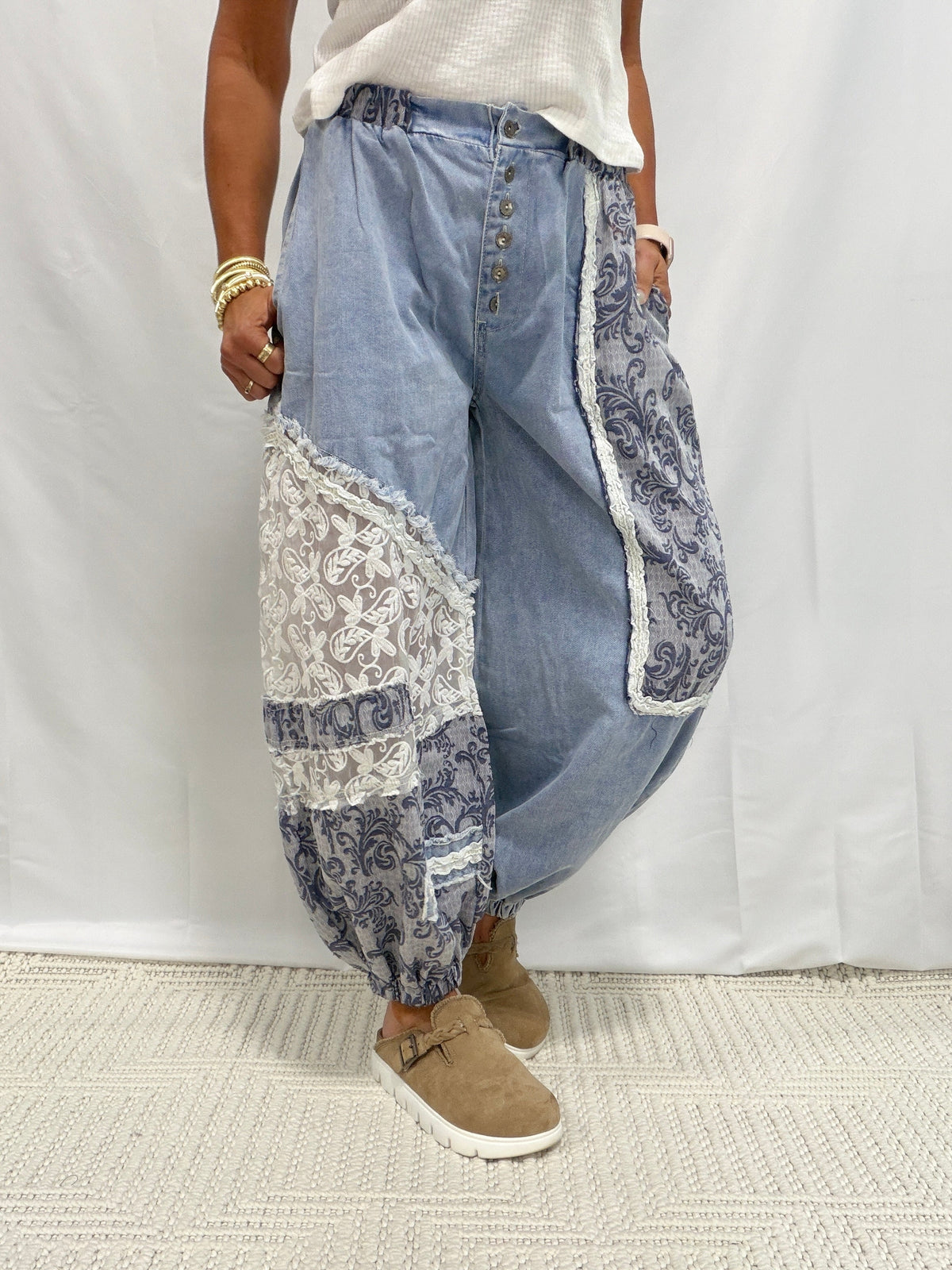 POL You Make Me Forget Crochet Accent Bottoms In 2 Colors